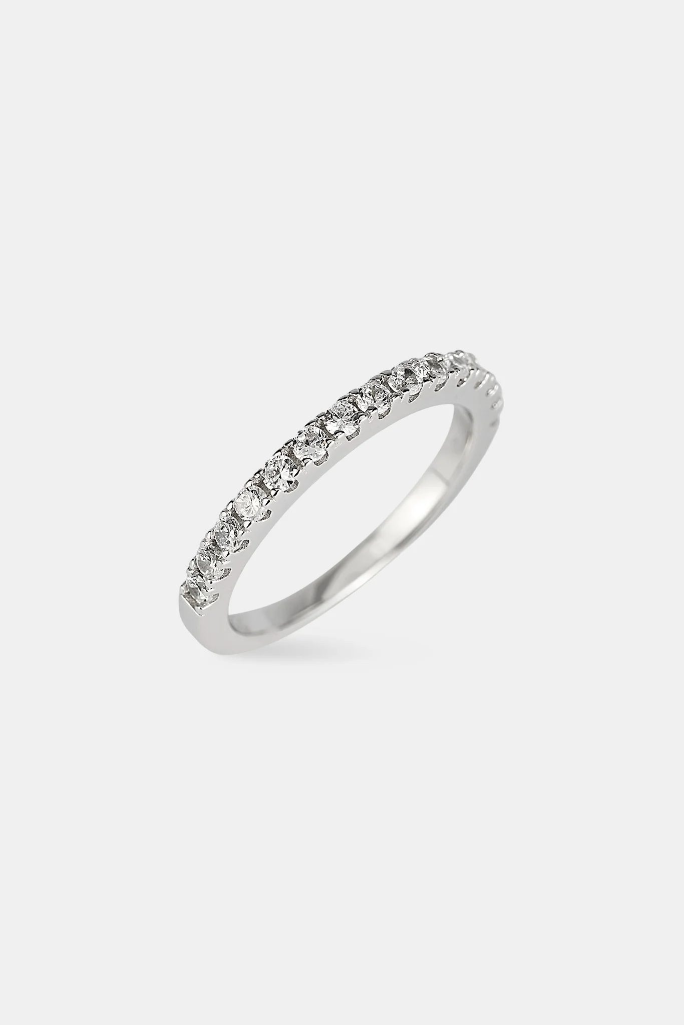 Iced Micro Tennis Ring - 2mm - White