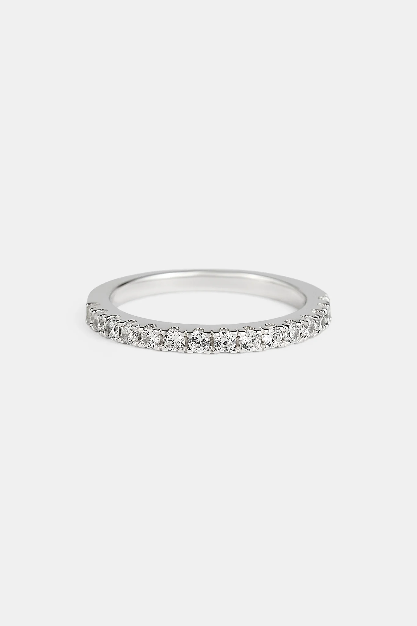 Iced Micro Tennis Ring - 2mm - White - Image 3