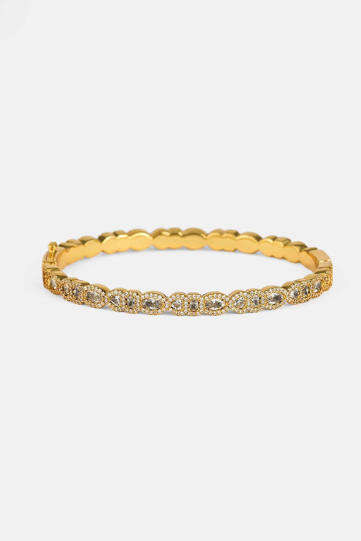Iced Mixed Stone Tennis Bangle - 6mm