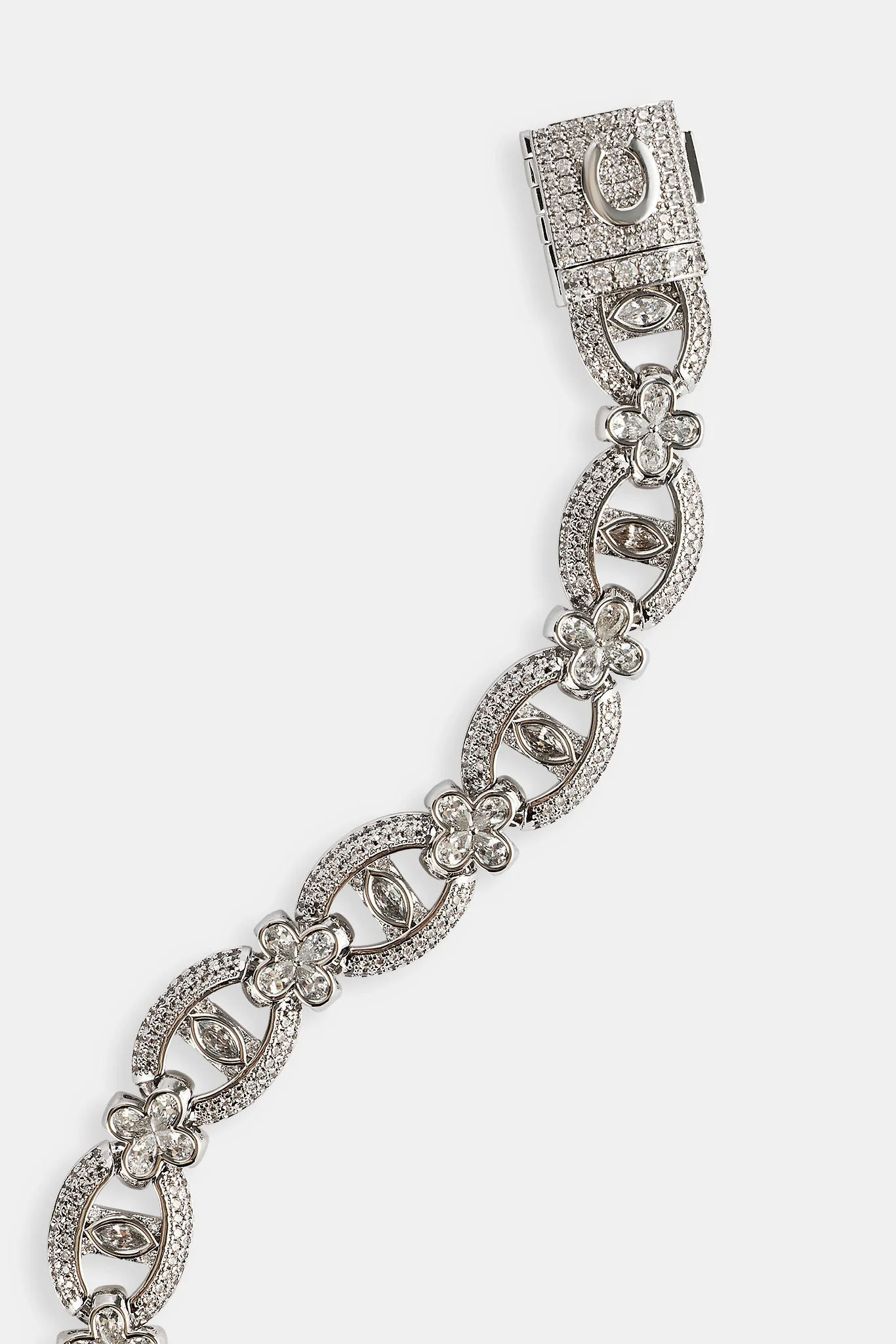 Iced Motif & Gemstone Link Bracelet - 10mm - Image 2