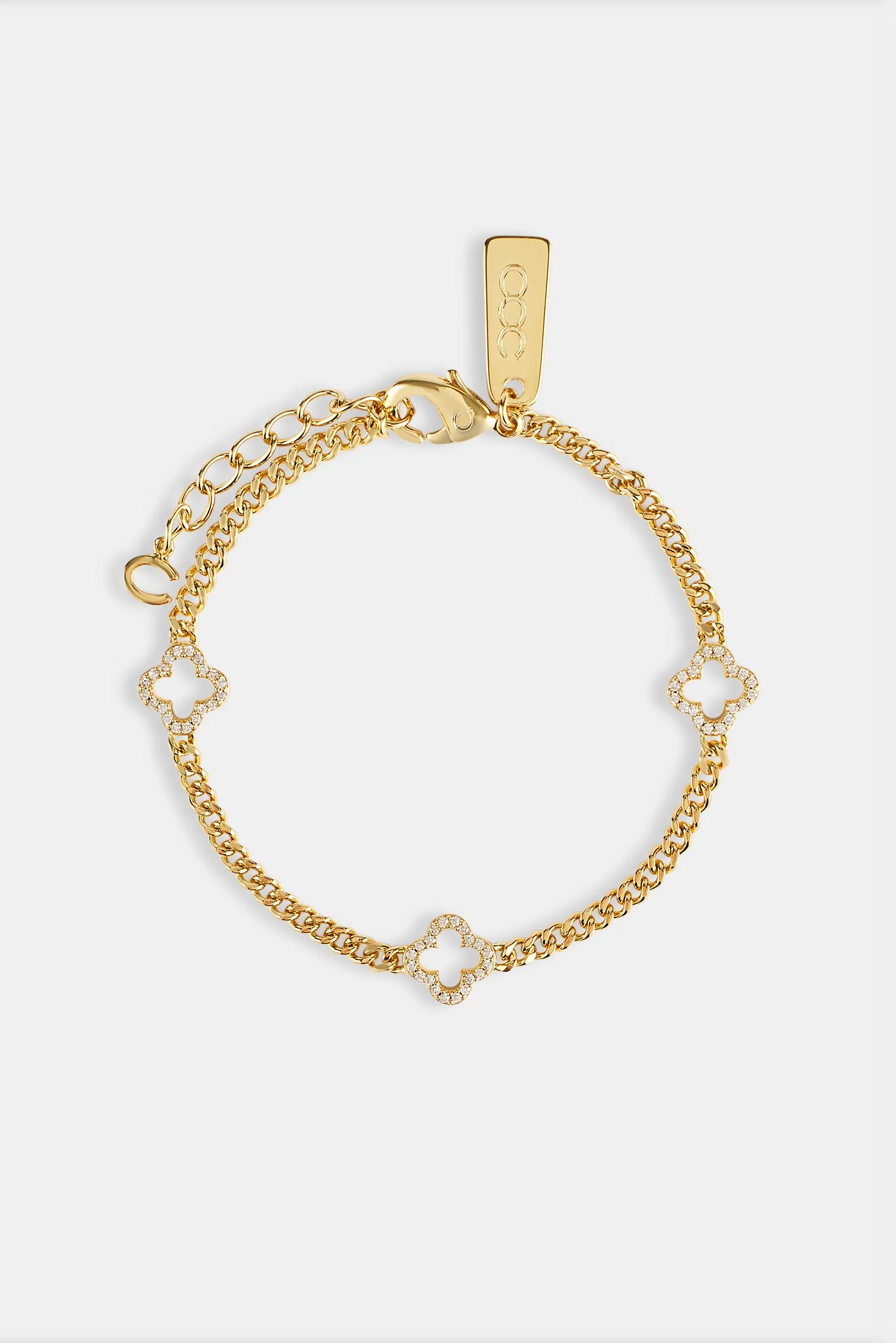 Iced Motif Outline Micro Cuban Bracelet - 2.5mm - Image 2