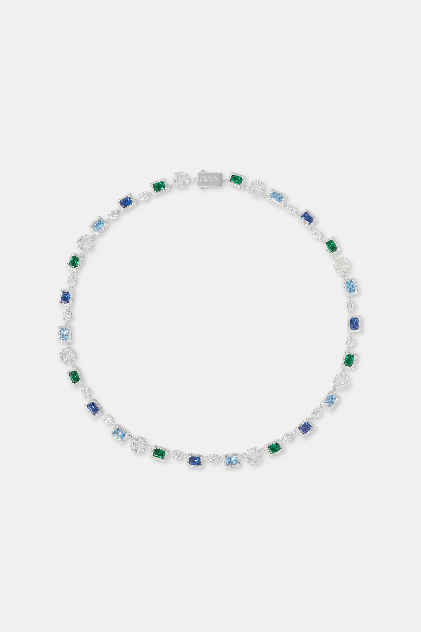 Iced Multi Gemstone Cross Motif Chain - 8mm - Image 4