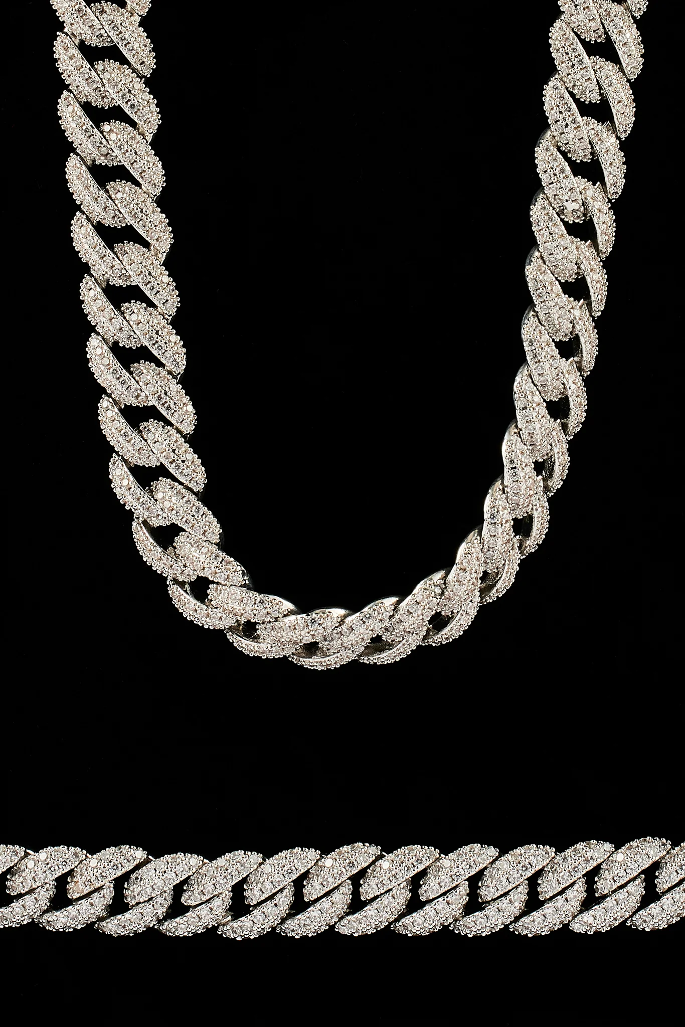 Iced Out Cuban Chain & Bracelet - 8mm - Image 2