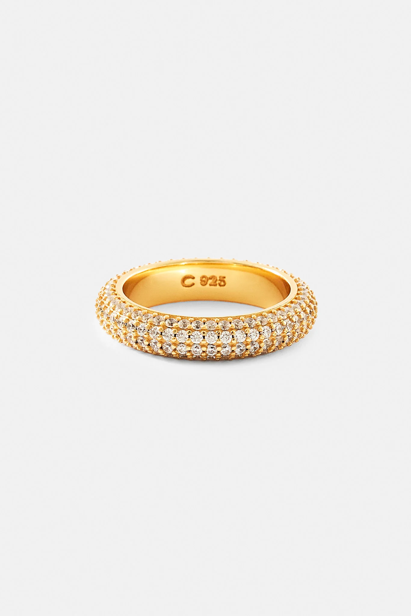 Iced Pave Band Ring - 5mm - Gold - Image 3
