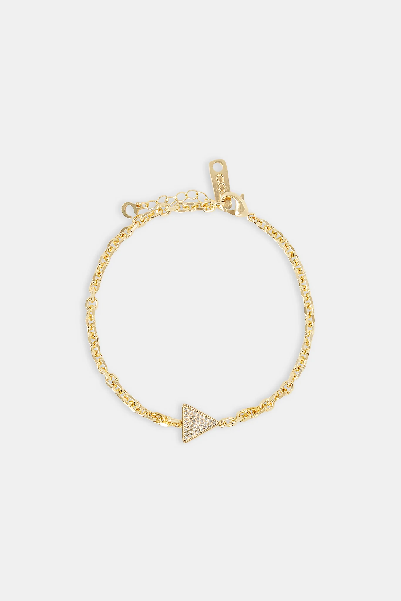 Iced Pave Triangular Rolo Bracelet - 10mm - Gold - Image 2