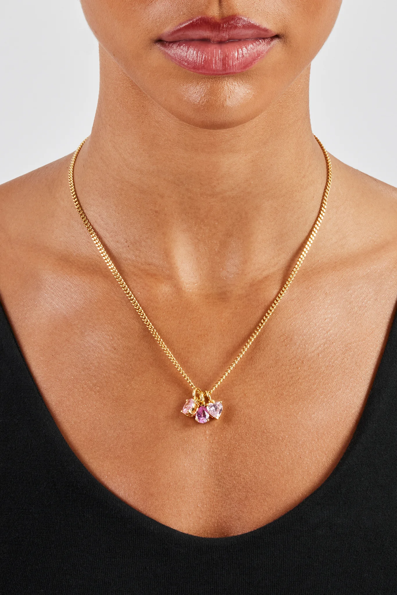 Iced Pink Layered Gemstone Necklace - 10mm