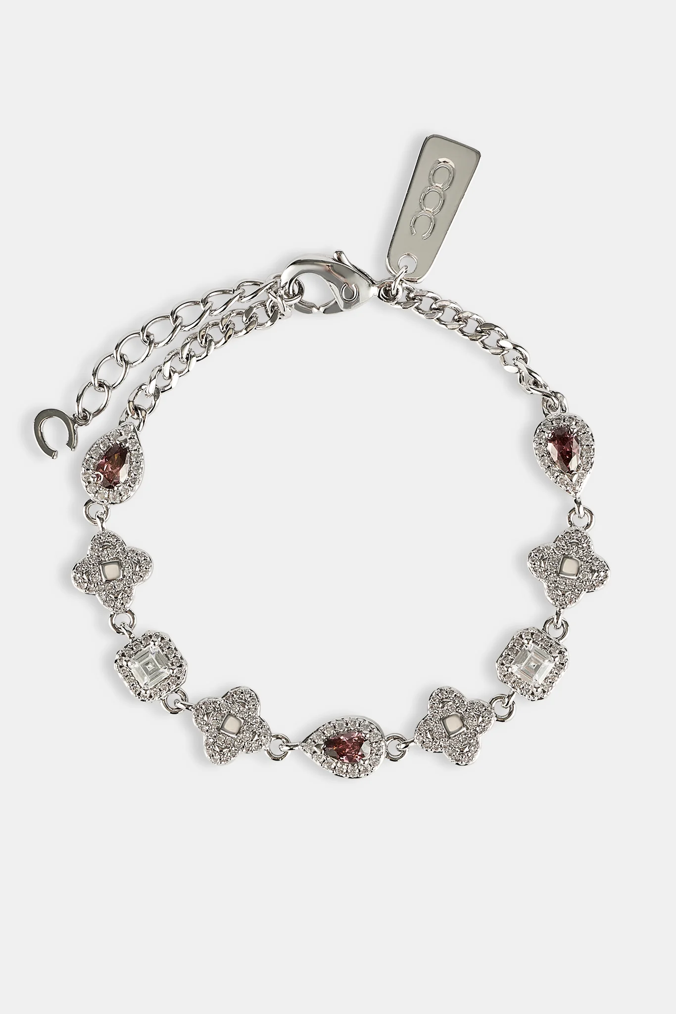 Iced Pink Multi Gemstone Cuban Bracelet - 3mm