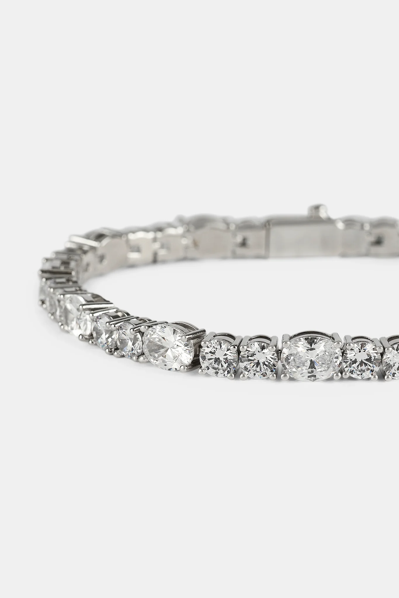 Iced Round & Oval Stone Tennis Bracelet - 6mm - Image 3