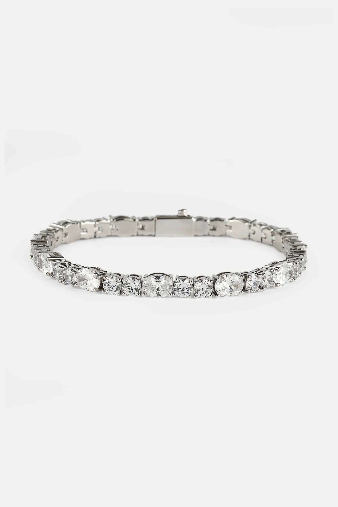 Iced Round & Oval Stone Tennis Bracelet - 6mm - Image 4