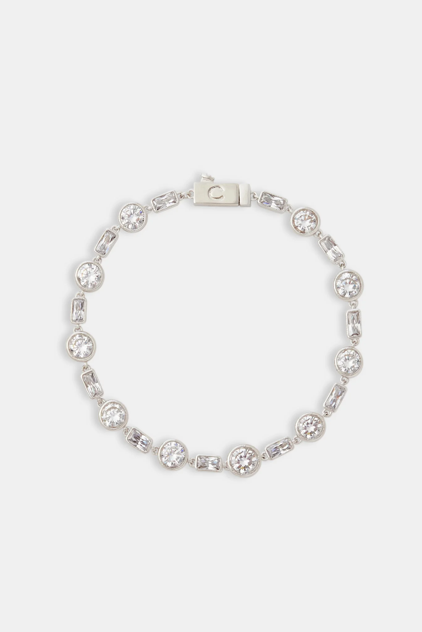 Iced Round & Rectangle Mix Tennis Bracelet - 6mm - Image 2