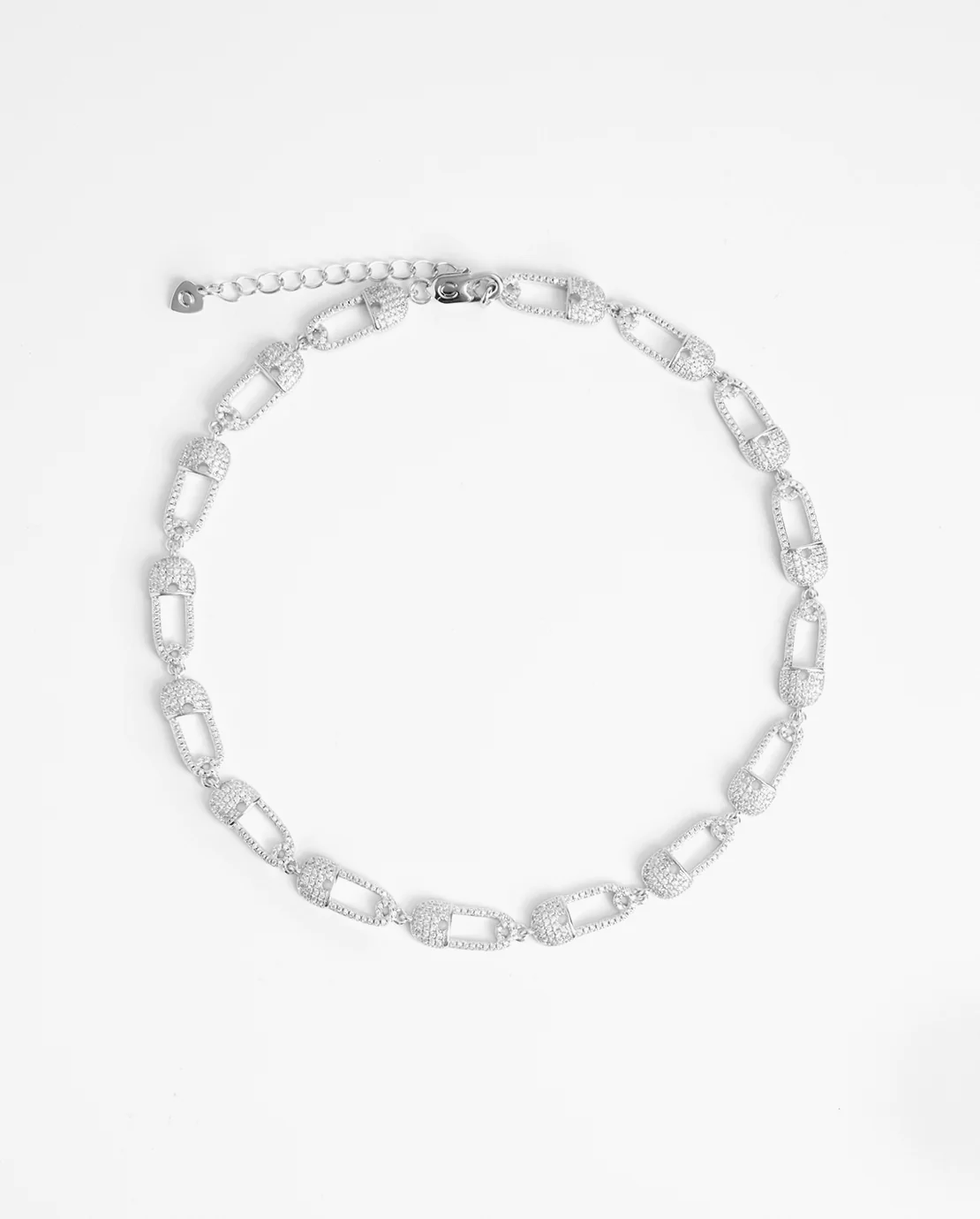 Iced Safety Pin Allway Necklace