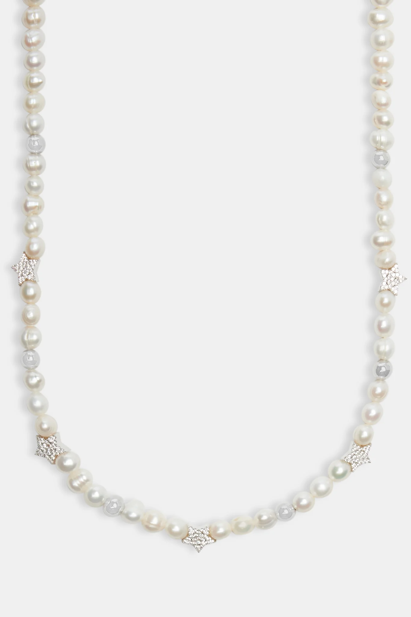 Iced Star Bead Freshwater Pearl Necklace - Image 2