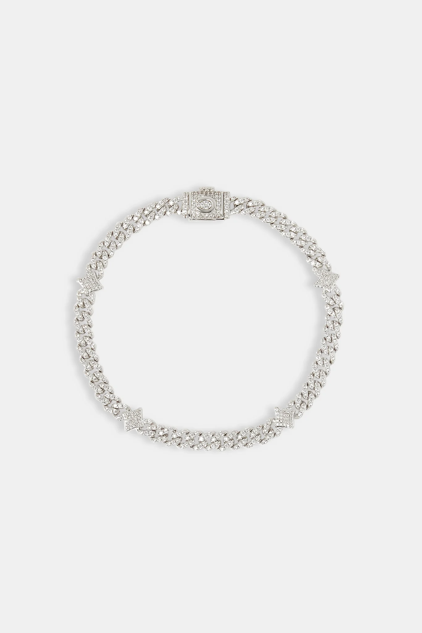 Iced Star Cross Cuban Bracelet - 5mm - Image 2