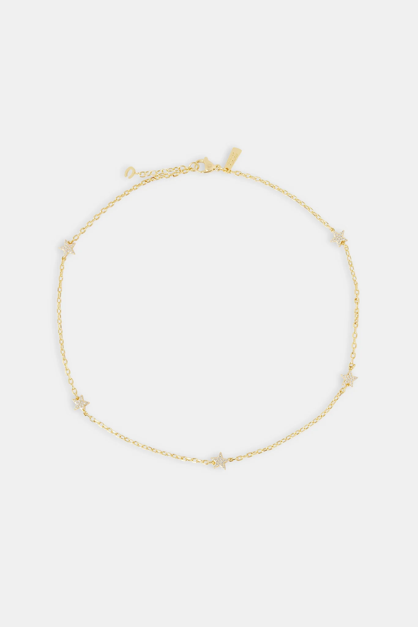 Iced Star Thin Link Chain - 2.5mm - Gold - Image 4
