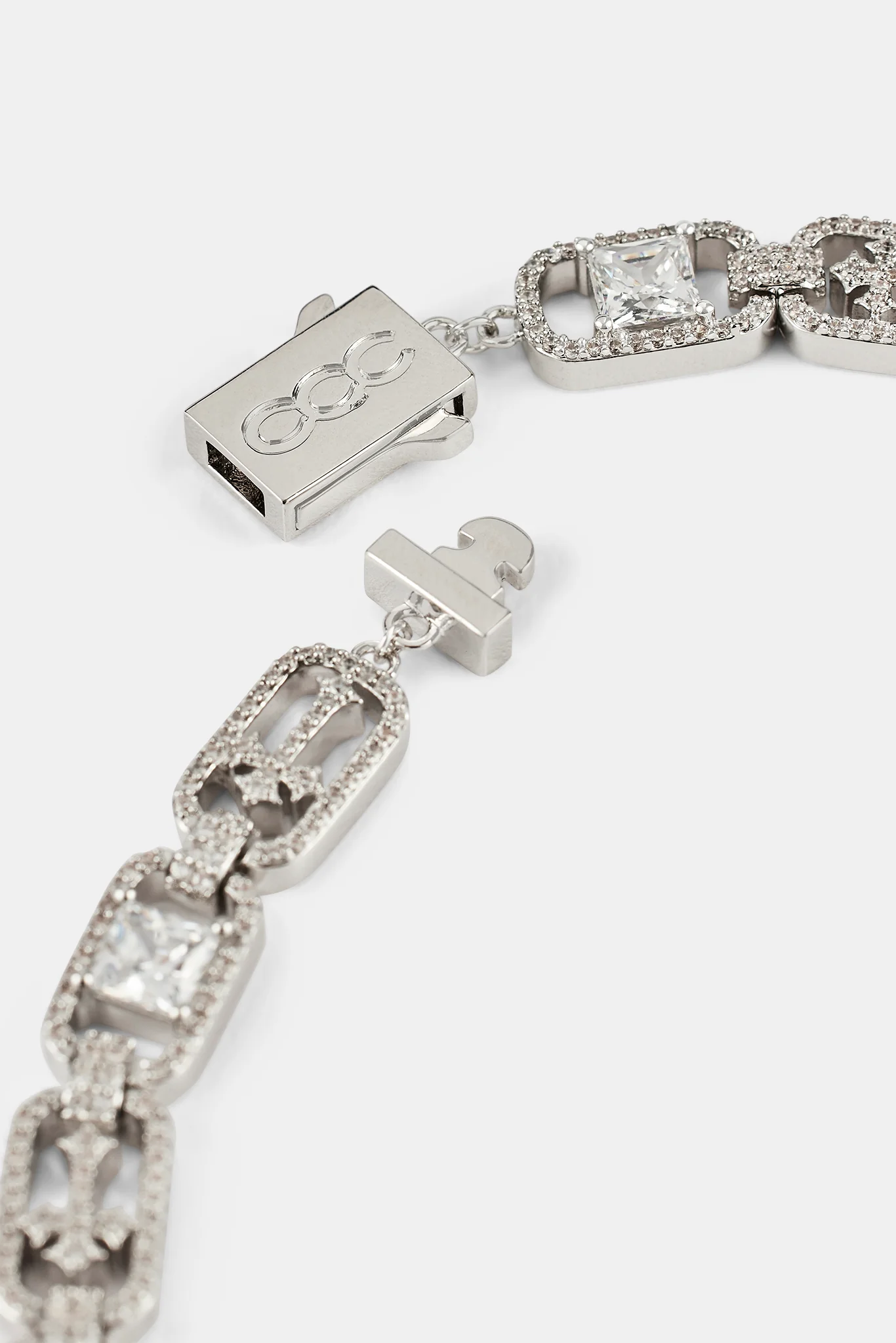Iced Stone & Cross Link Chain - 8mm - Image 4
