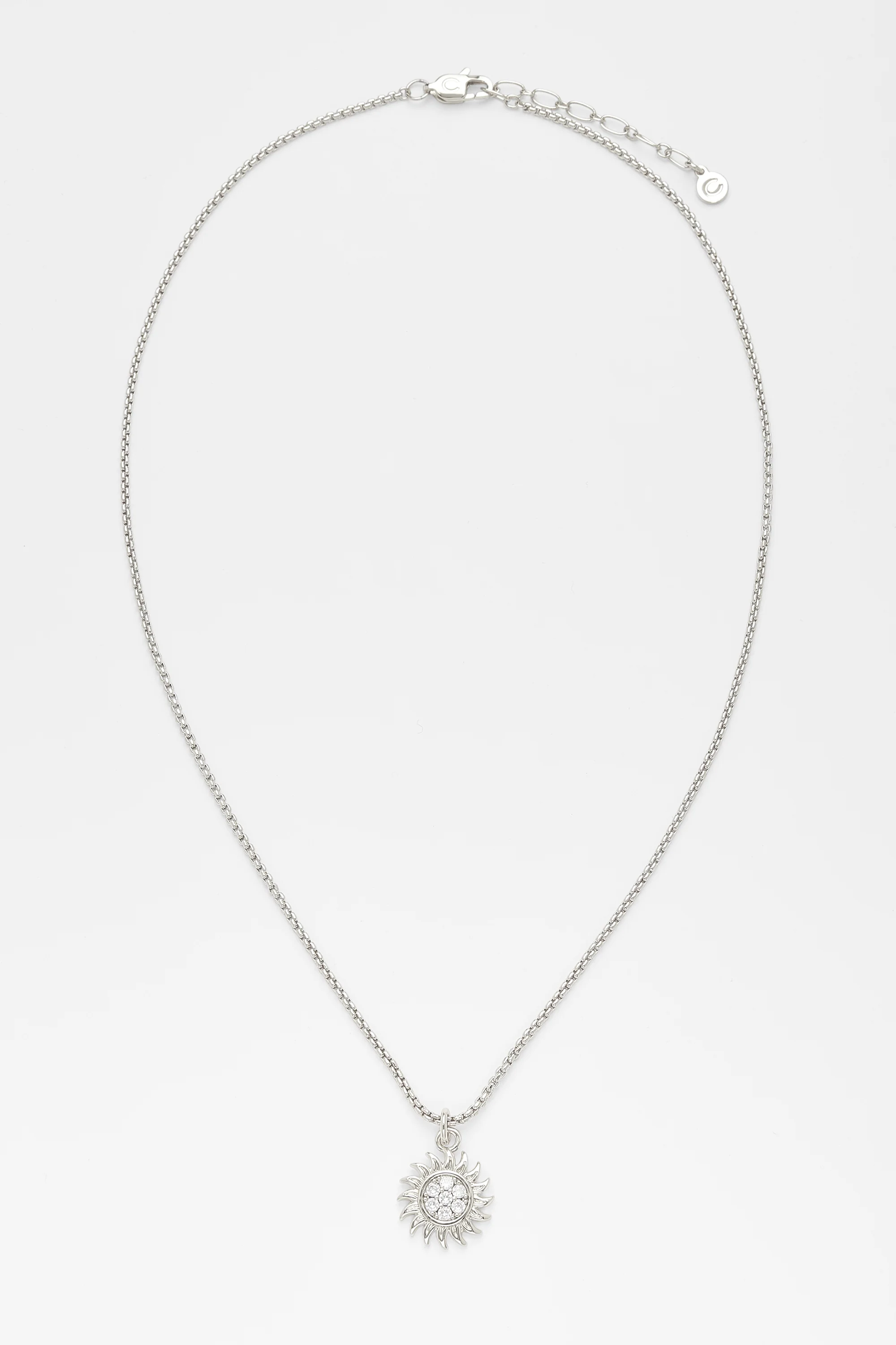 Iced Sunburst Box Chain Necklace - Image 3