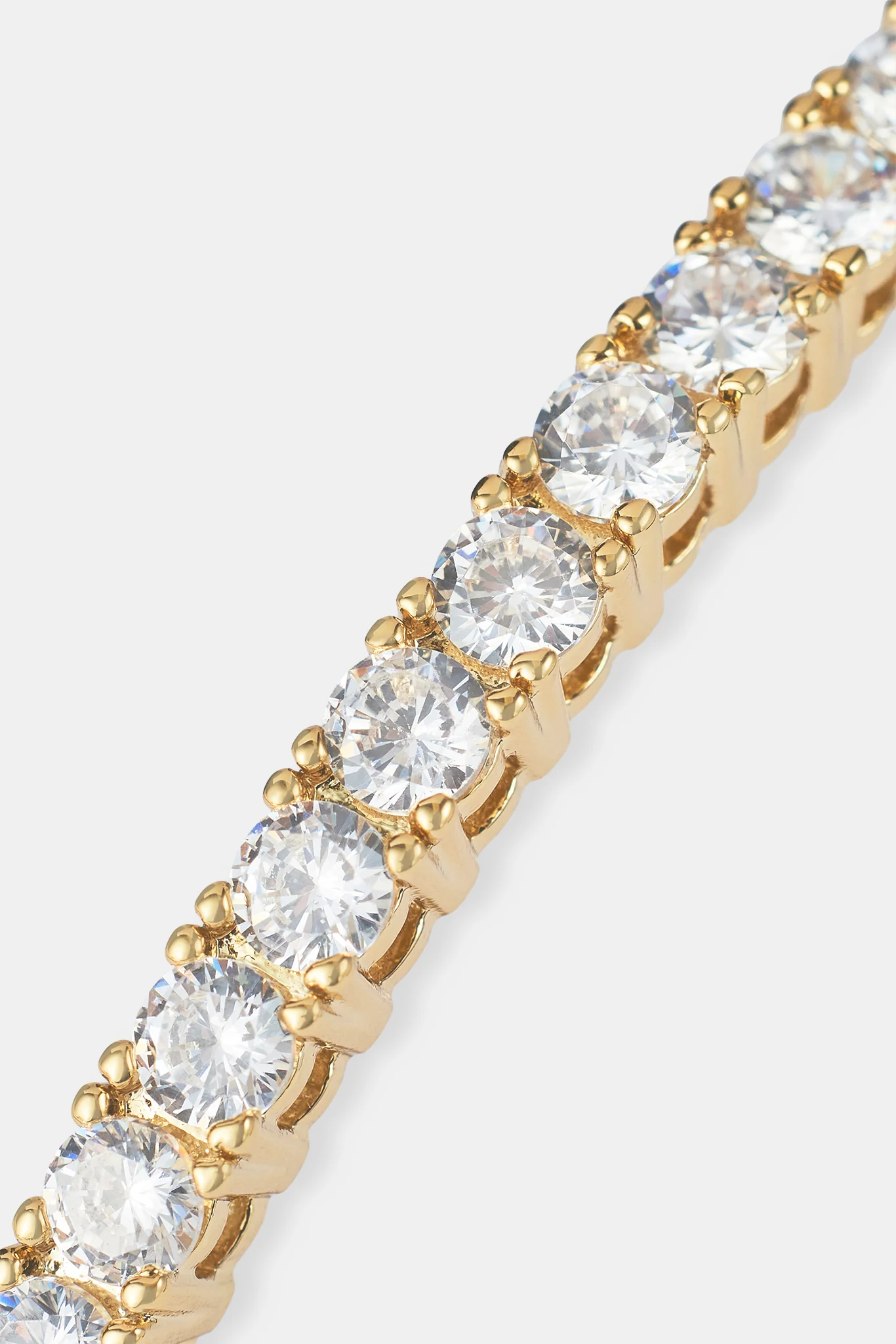 Iced Tennis Bangle - 3mm - Gold - Image 3