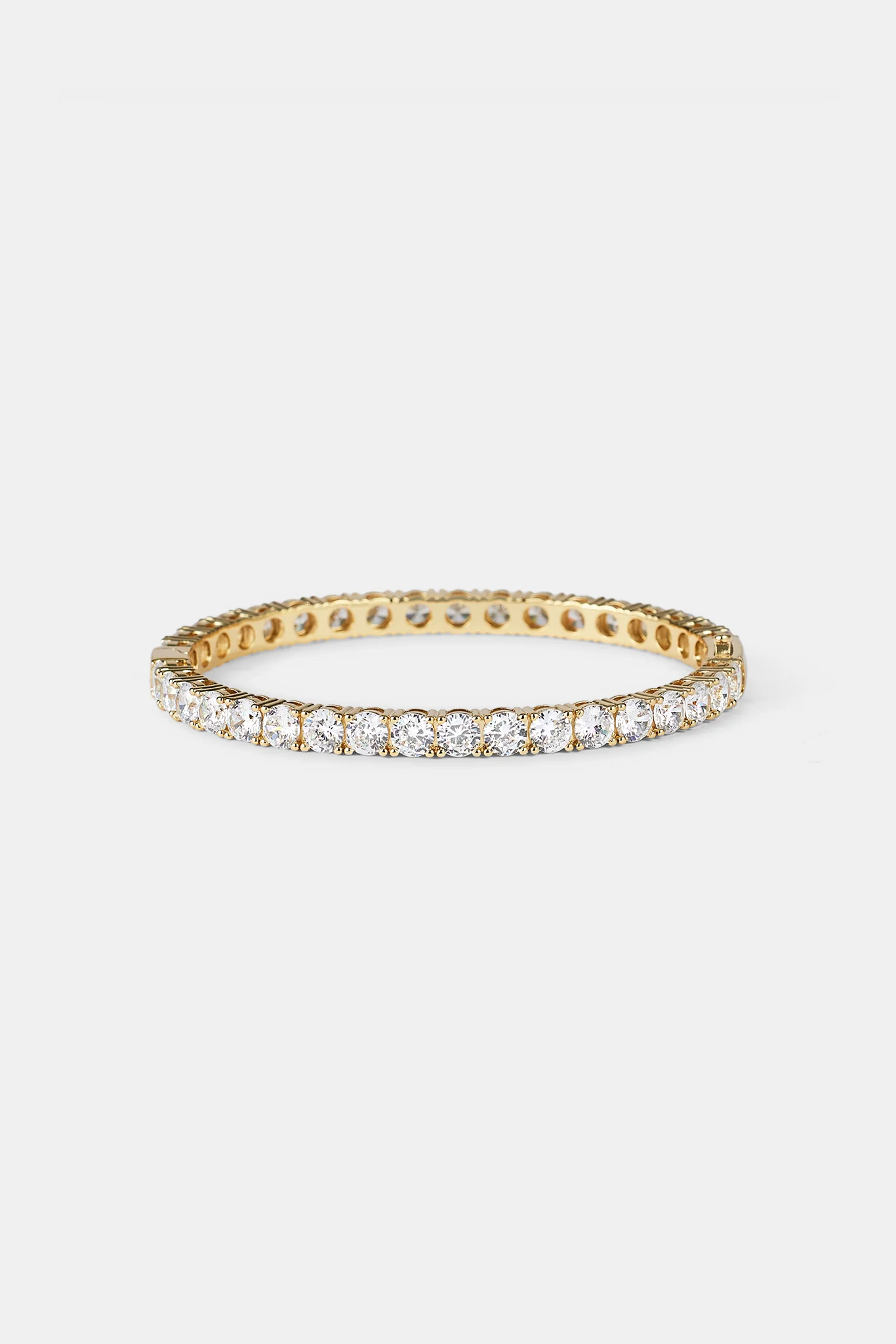 Iced Tennis Bangle - 5mm - Gold - Image 4