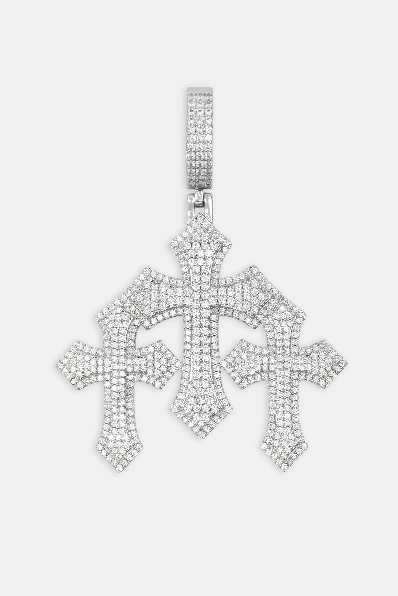 Iced Triple Cross Pendant - Image 2