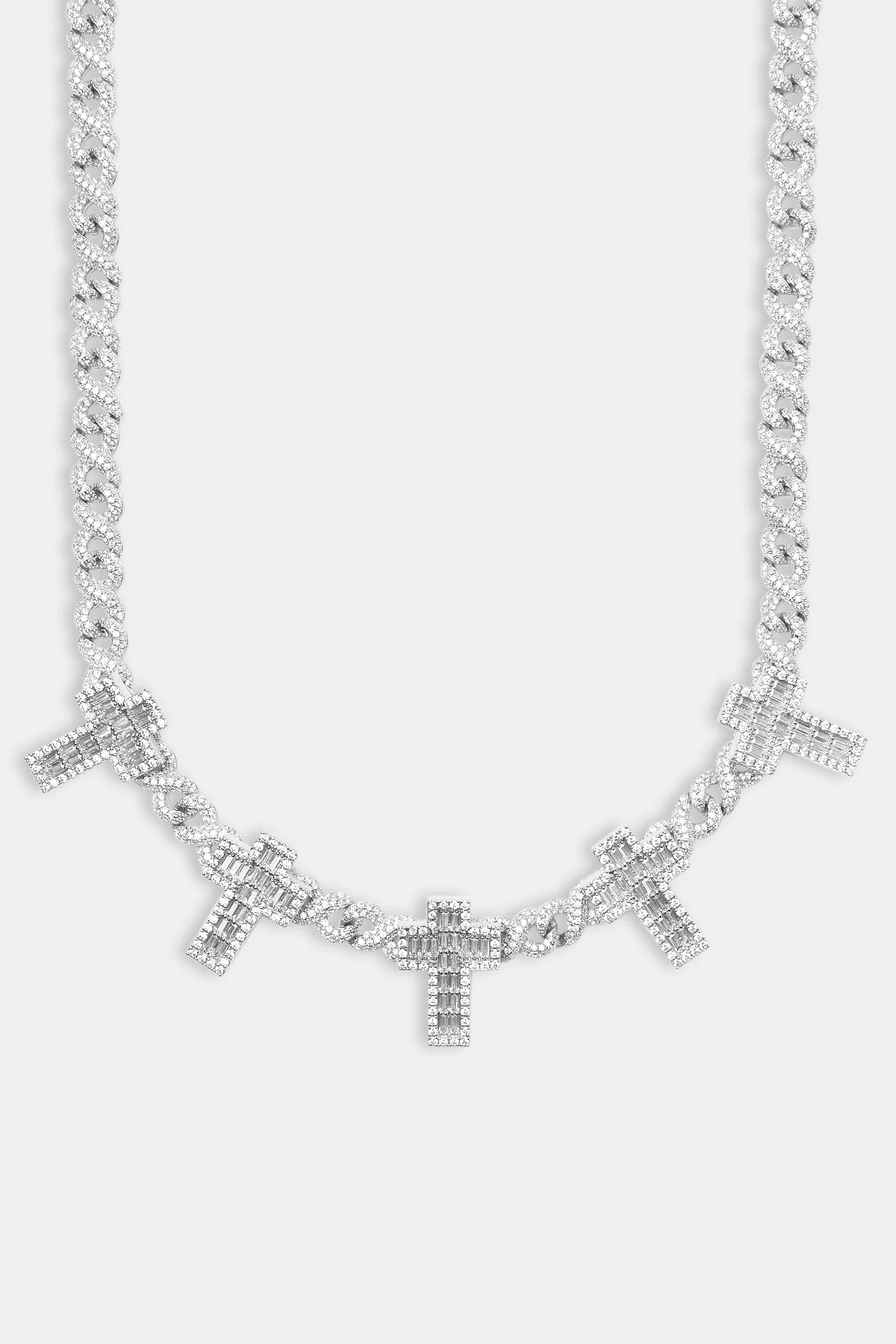 Infinity Link Baguette Cross Chain - White - Image 2