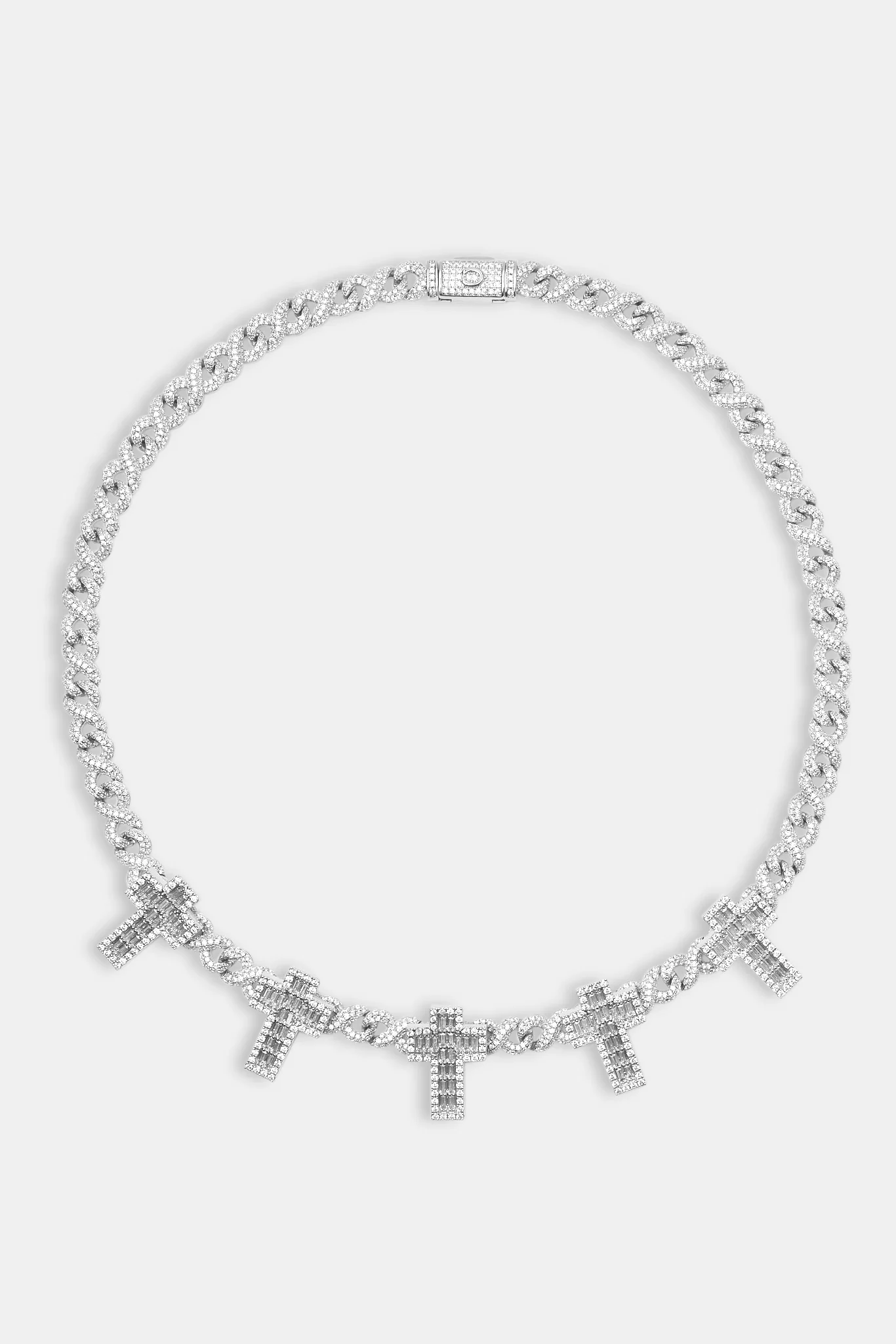 Infinity Link Baguette Cross Chain - White - Image 3