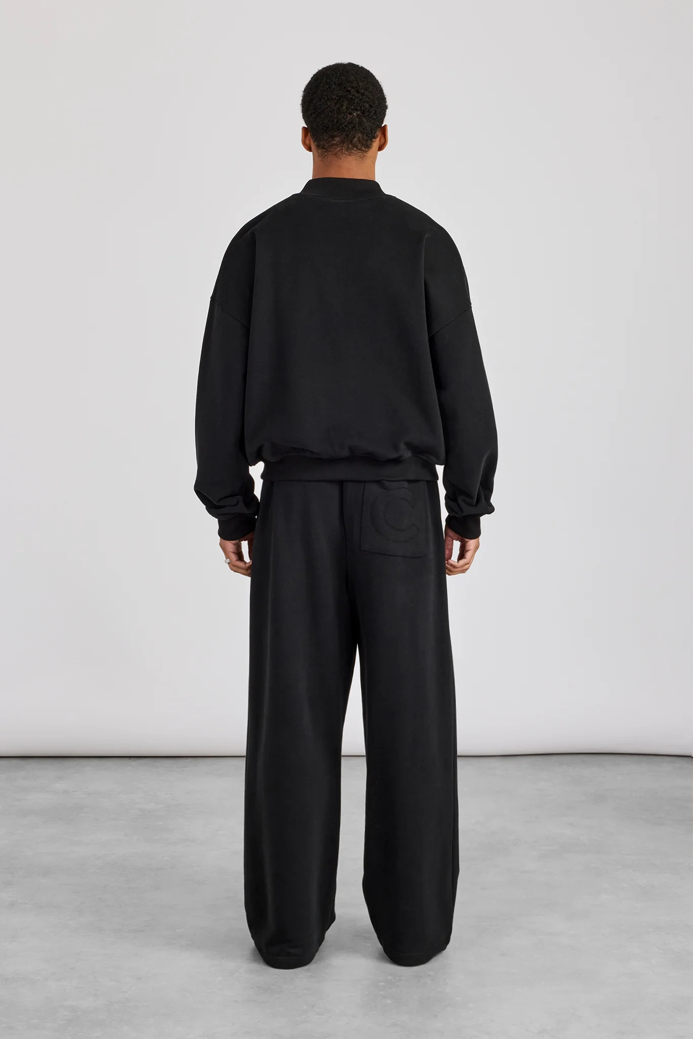 Jersey Embroidered Bomber & Jogger - Black - Image 4