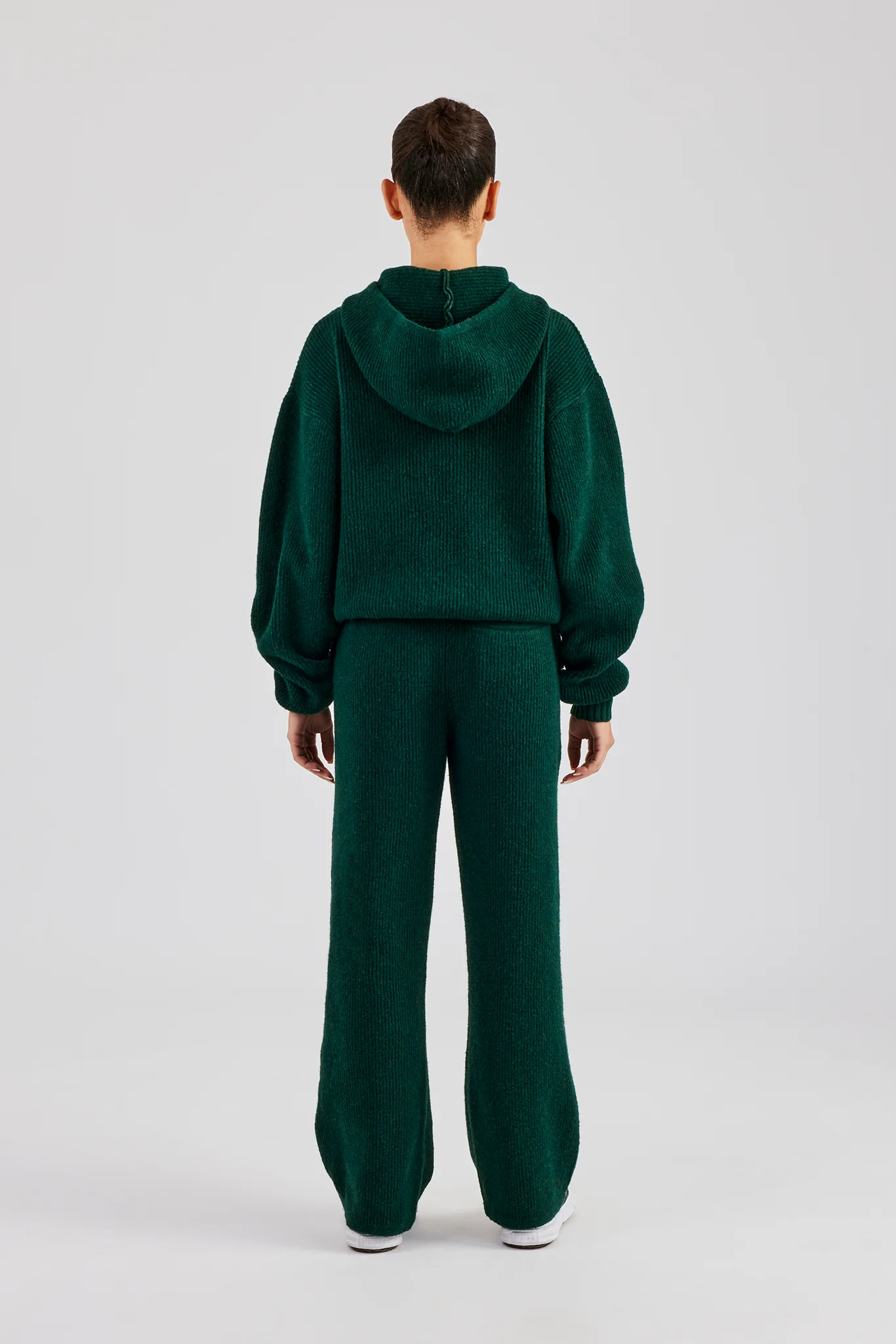 Knit Boxy Embroidered Tracksuit - Forest Green - Image 4