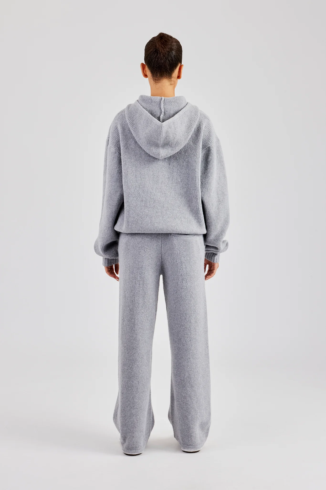 Knit Boxy Embroidered Tracksuit - Grey - Image 4