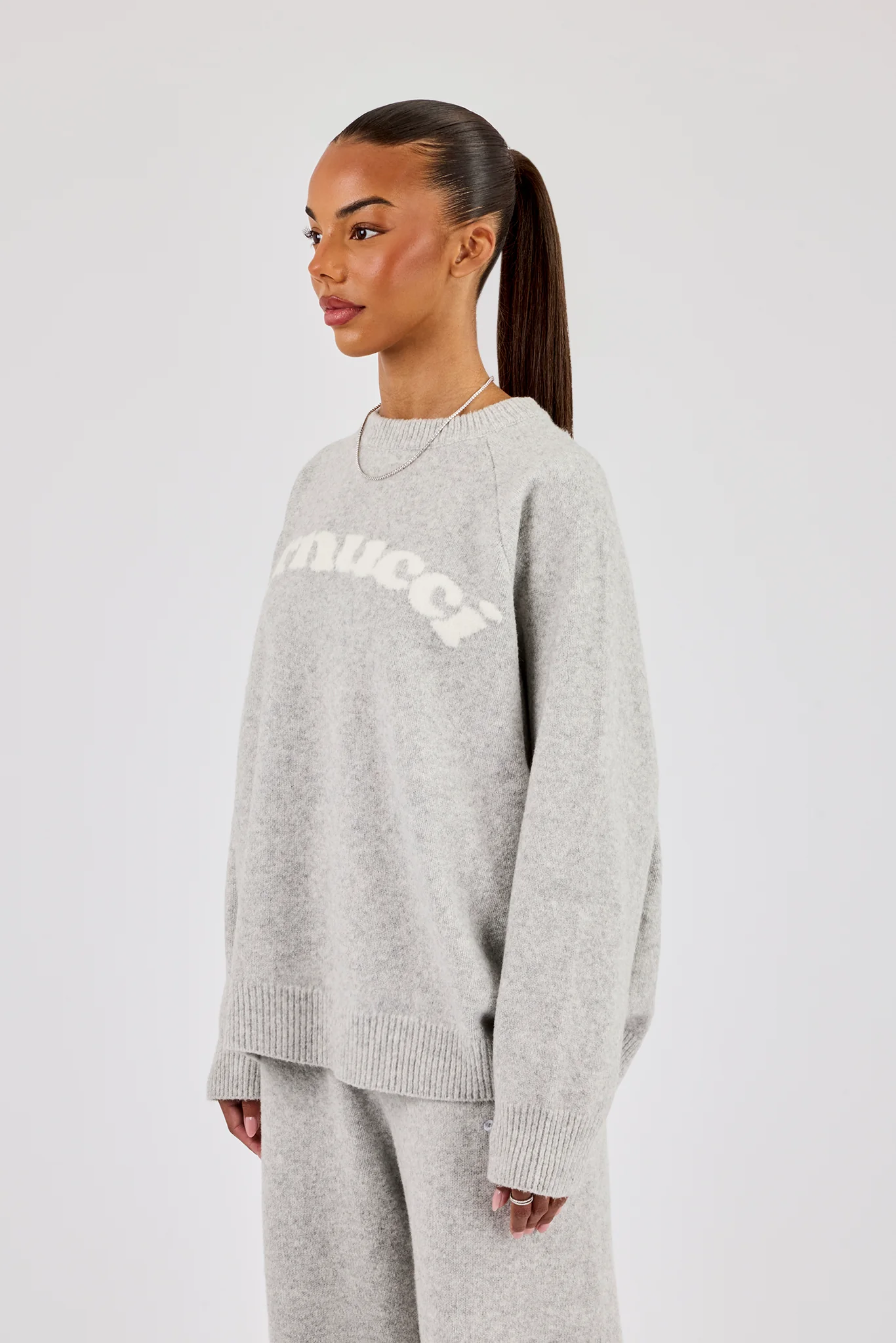 Knit Logo Sweat - Grey - Image 3