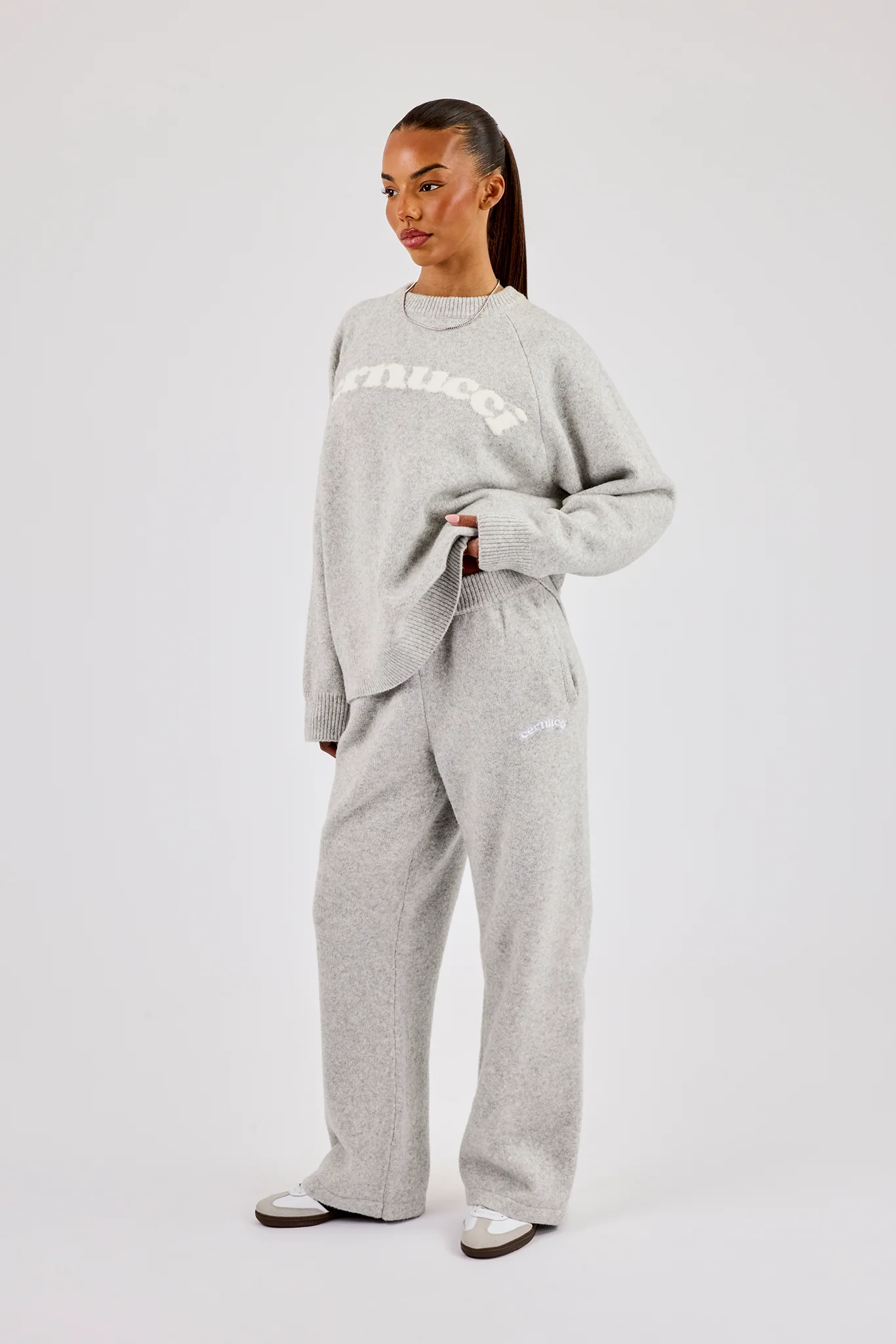 Knit Logo Sweat - Grey - Image 4