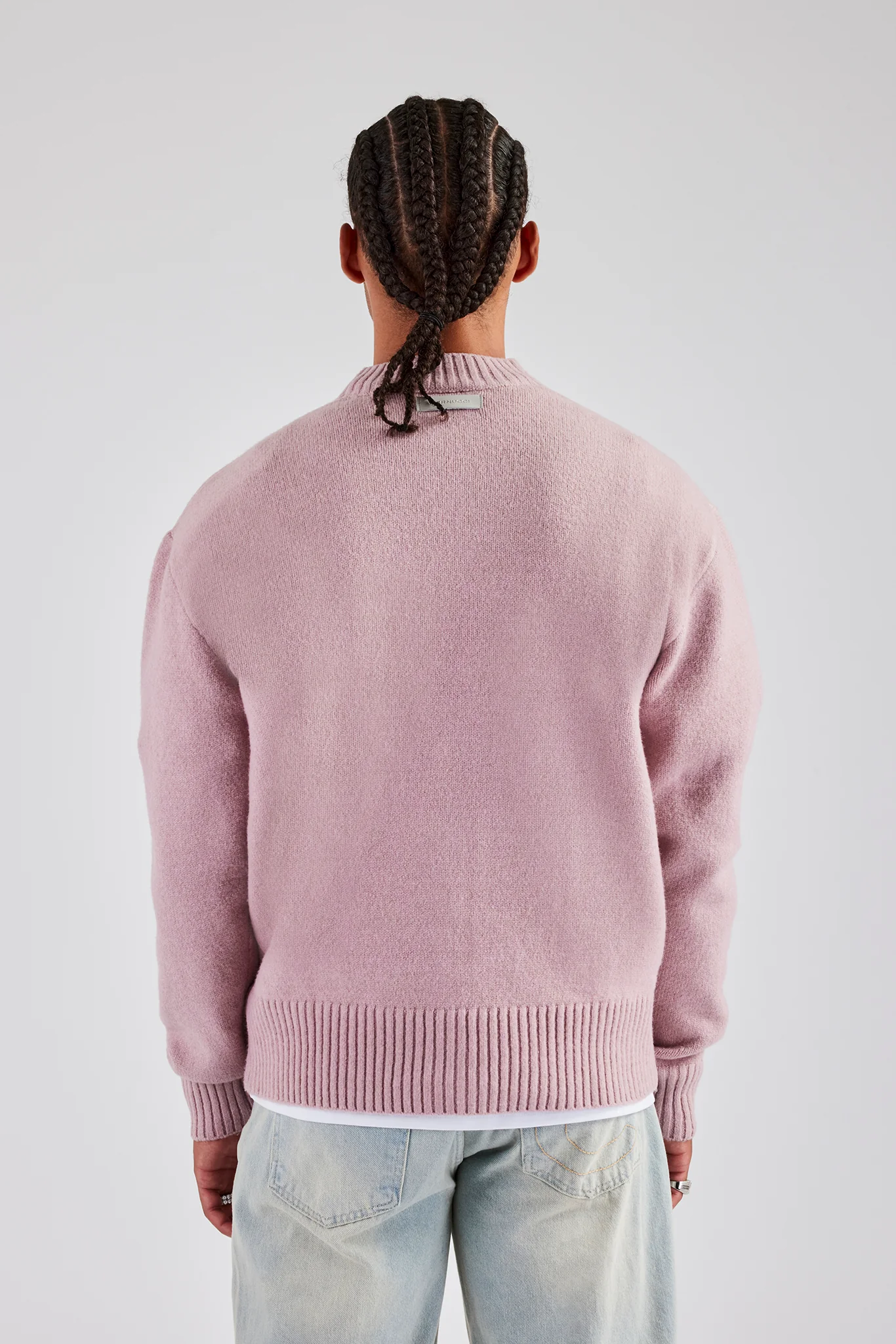 Knitted Deep Rib Sweater - Mauve - Image 4