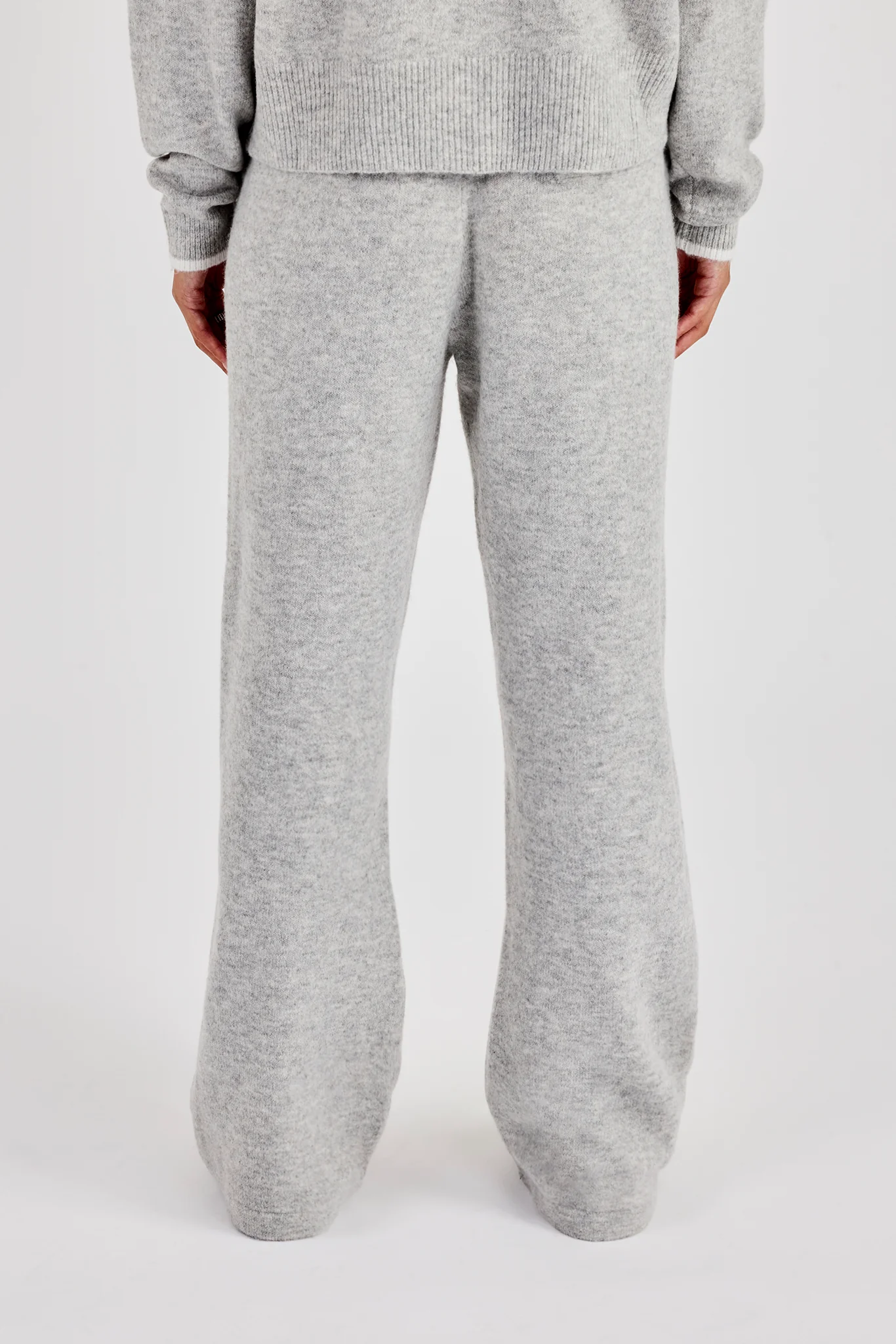Knitted Jogger With Contrast Tipping - Grey - Image 3
