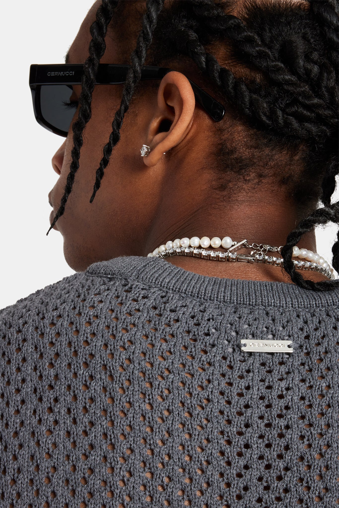 Knitted Loose Vest - Charcoal - Image 3