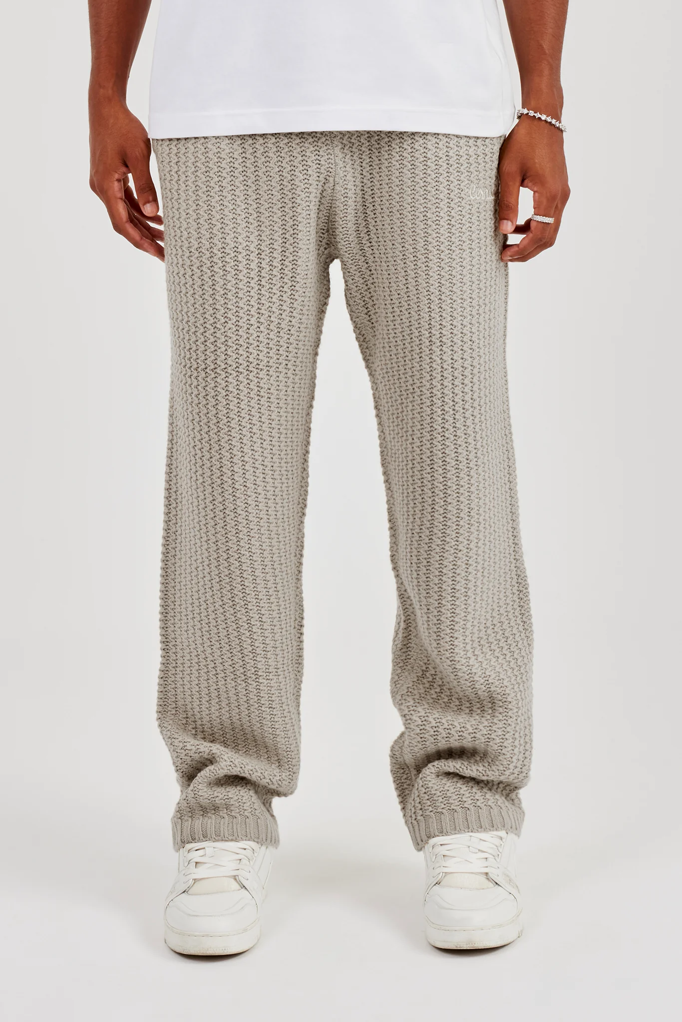 Knitted Relaxed Jogger - Taupe - Image 3