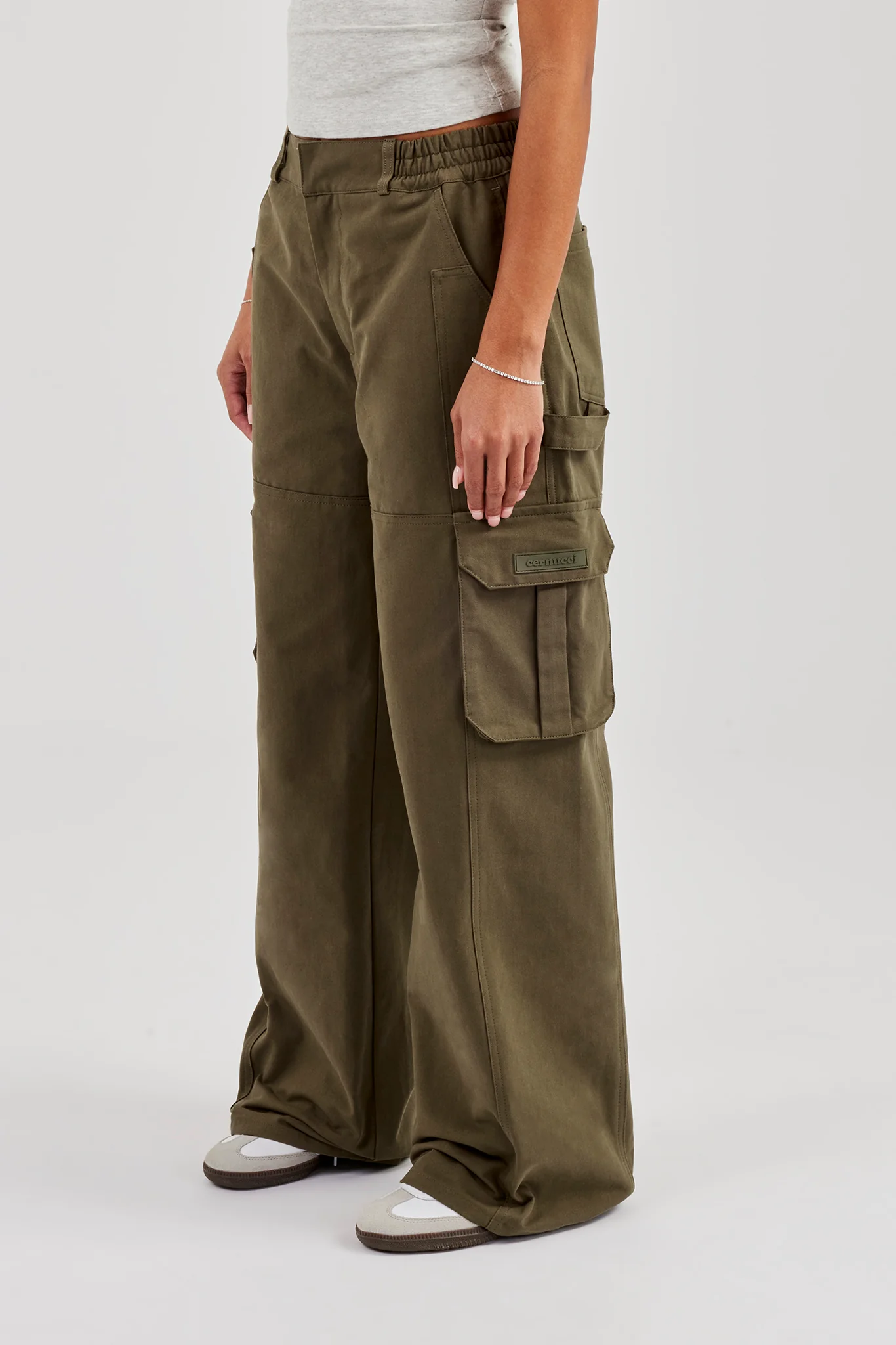 Ladies Baggy Cargo Trouser - Khaki - Image 2