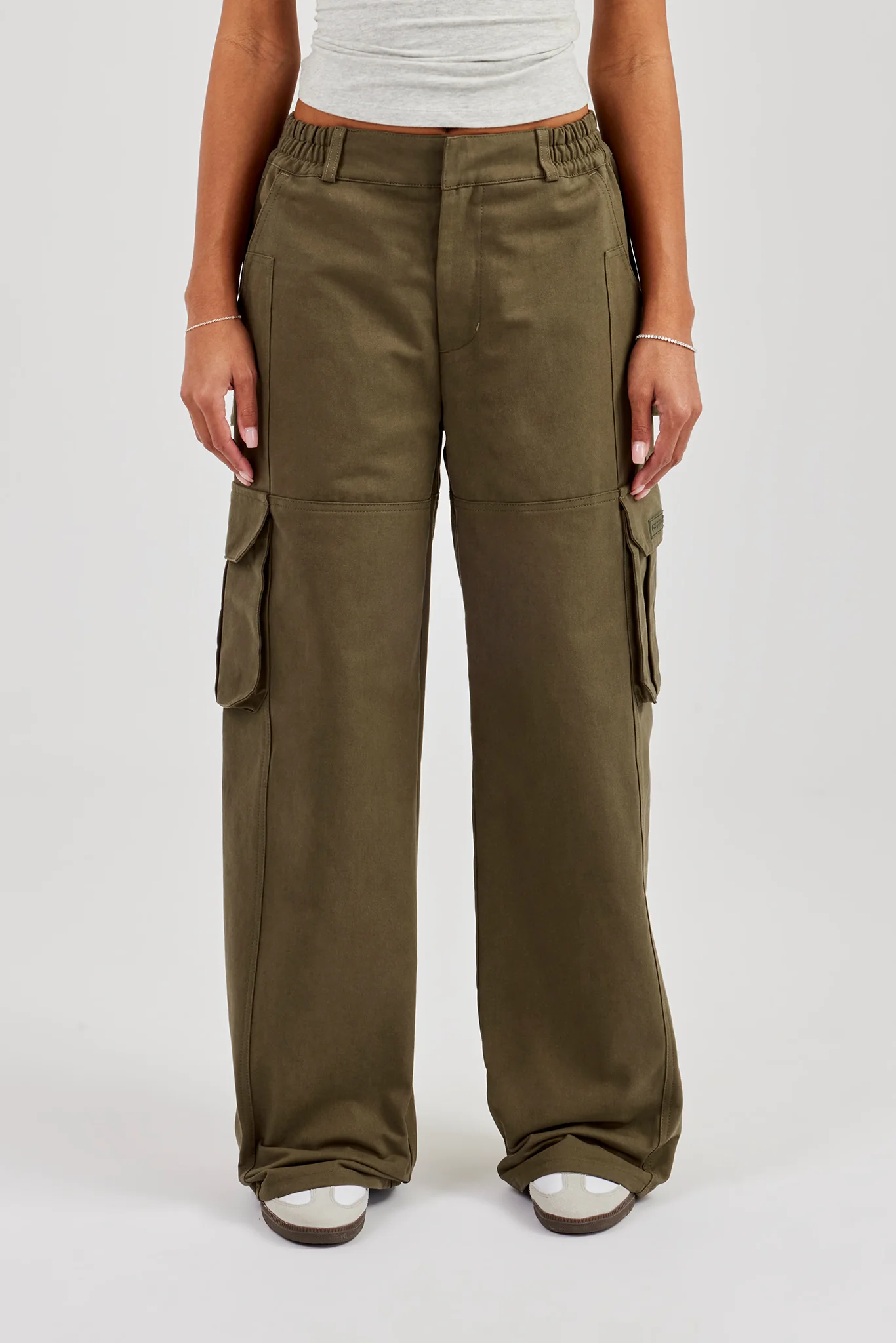 Ladies Baggy Cargo Trouser - Khaki - Image 3