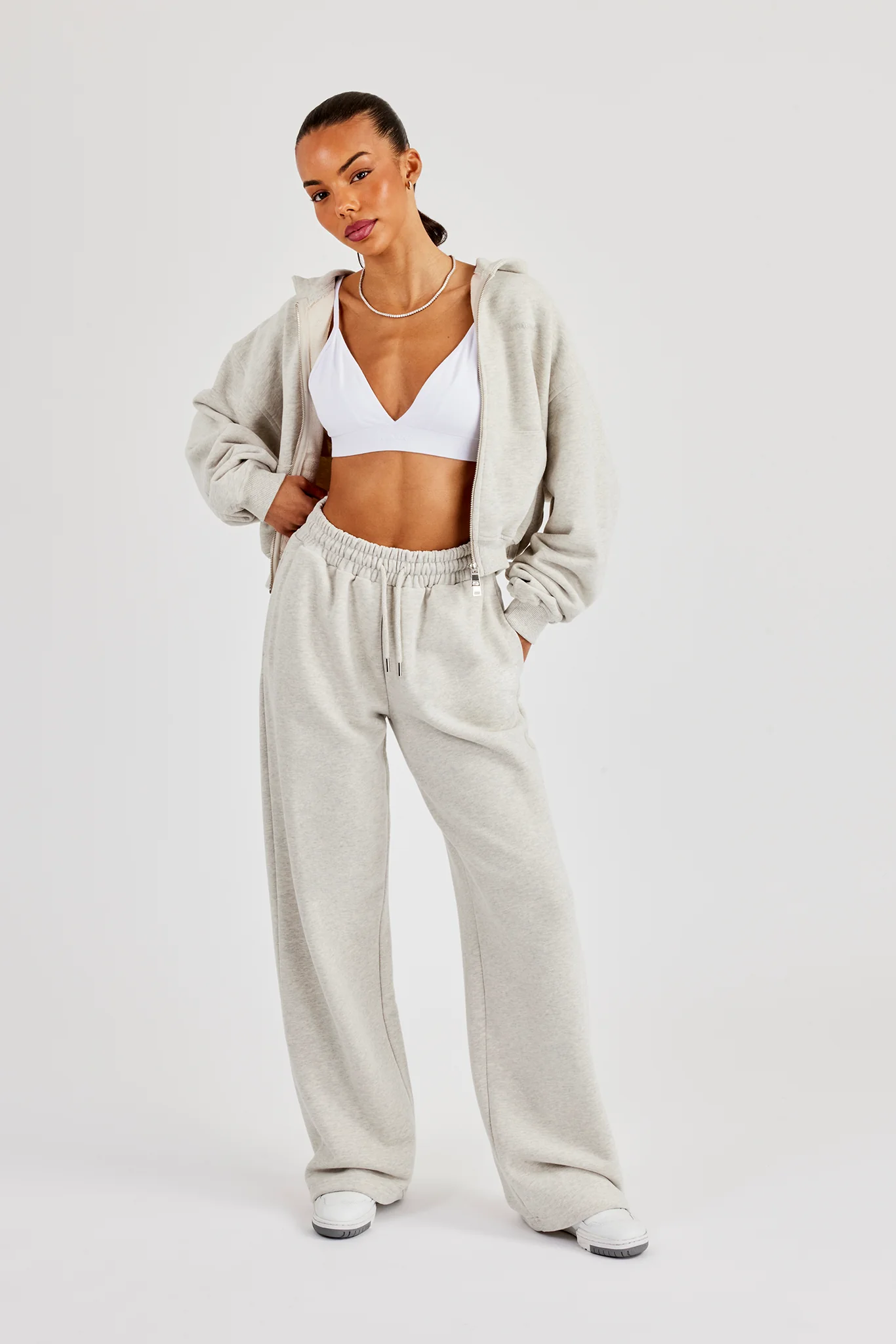 Ladies Wide Leg Jogger - Ash Grey - Image 4