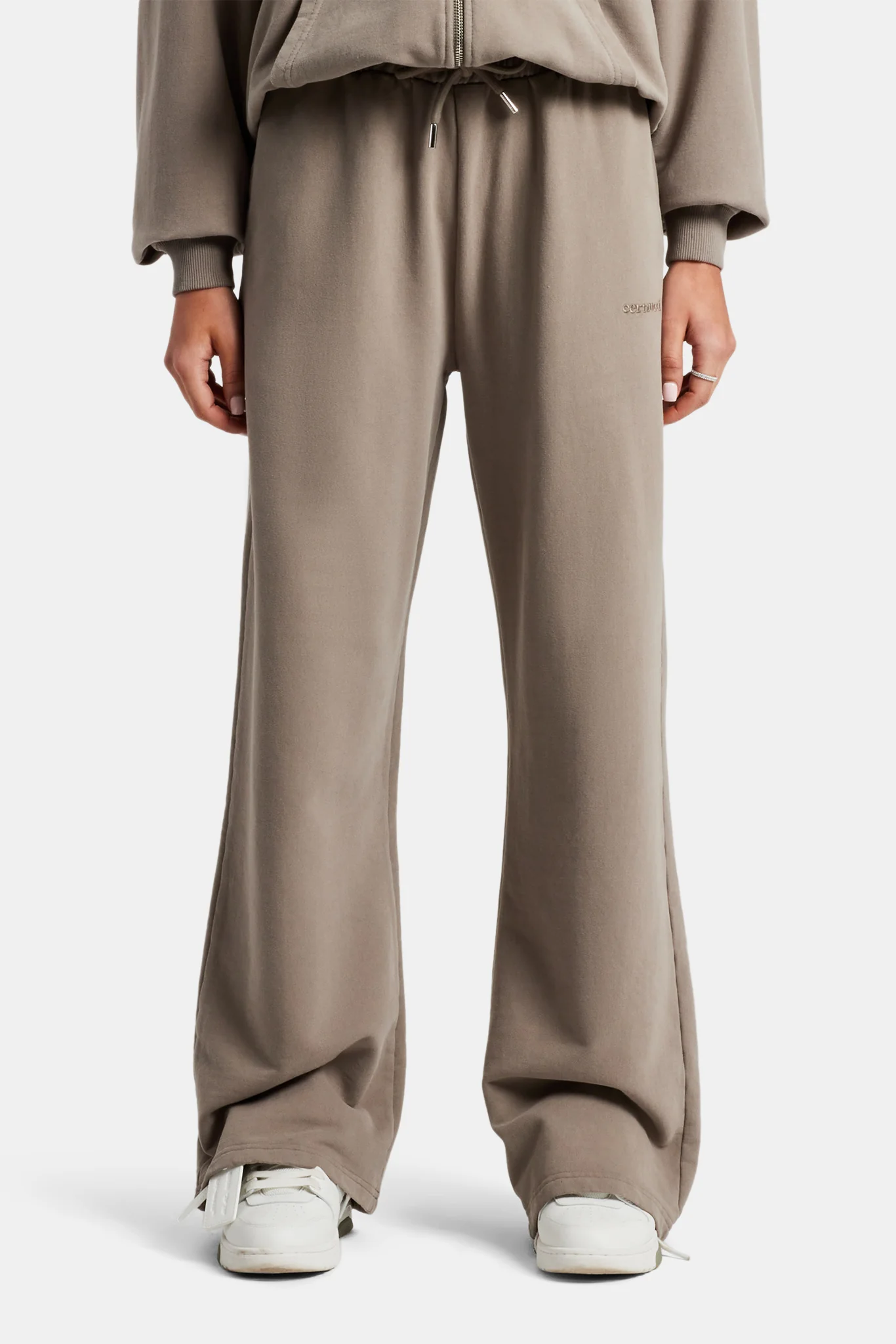 Ladies Wide Leg Jogger - Taupe - Image 3