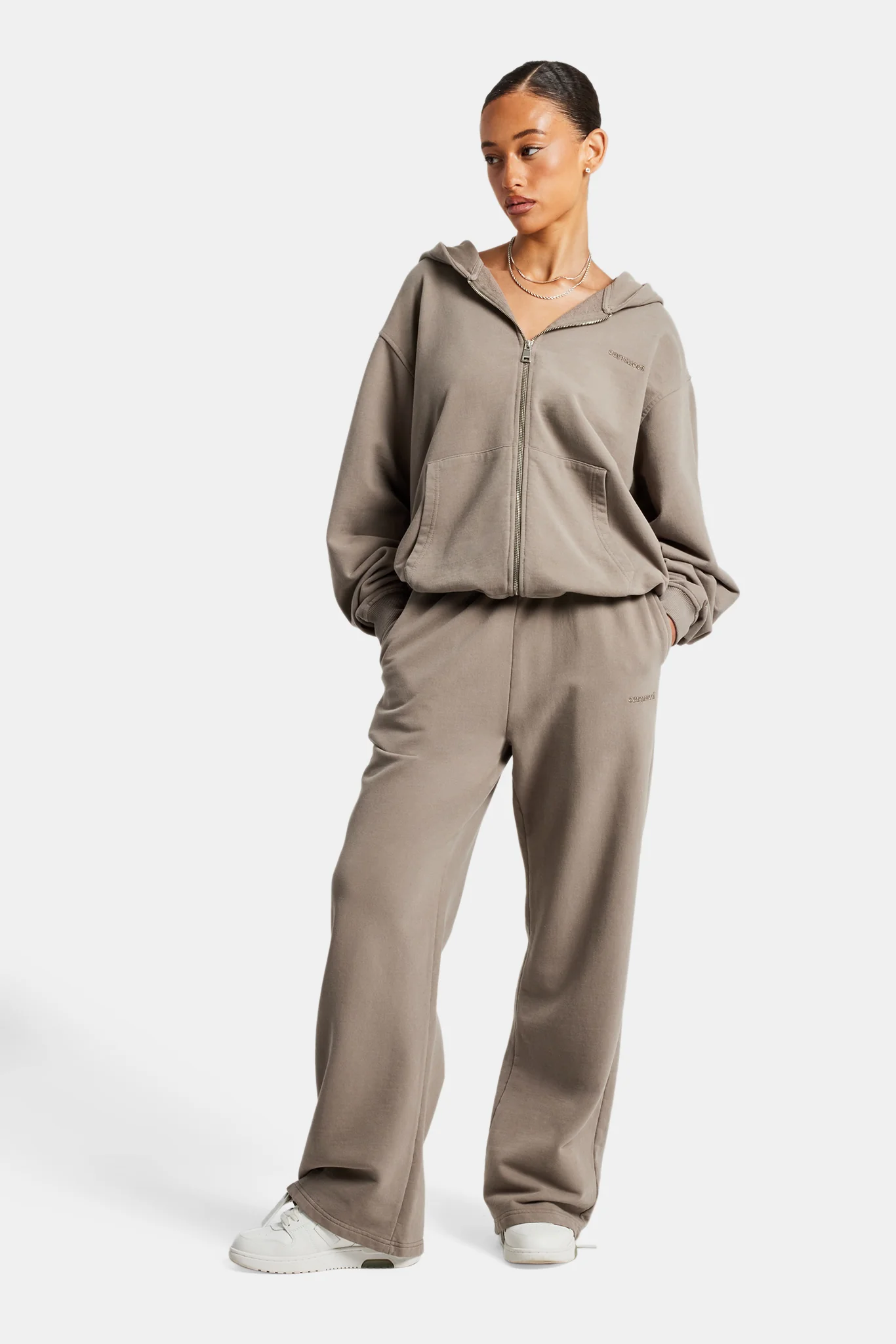 Ladies Wide Leg Jogger - Taupe - Image 5