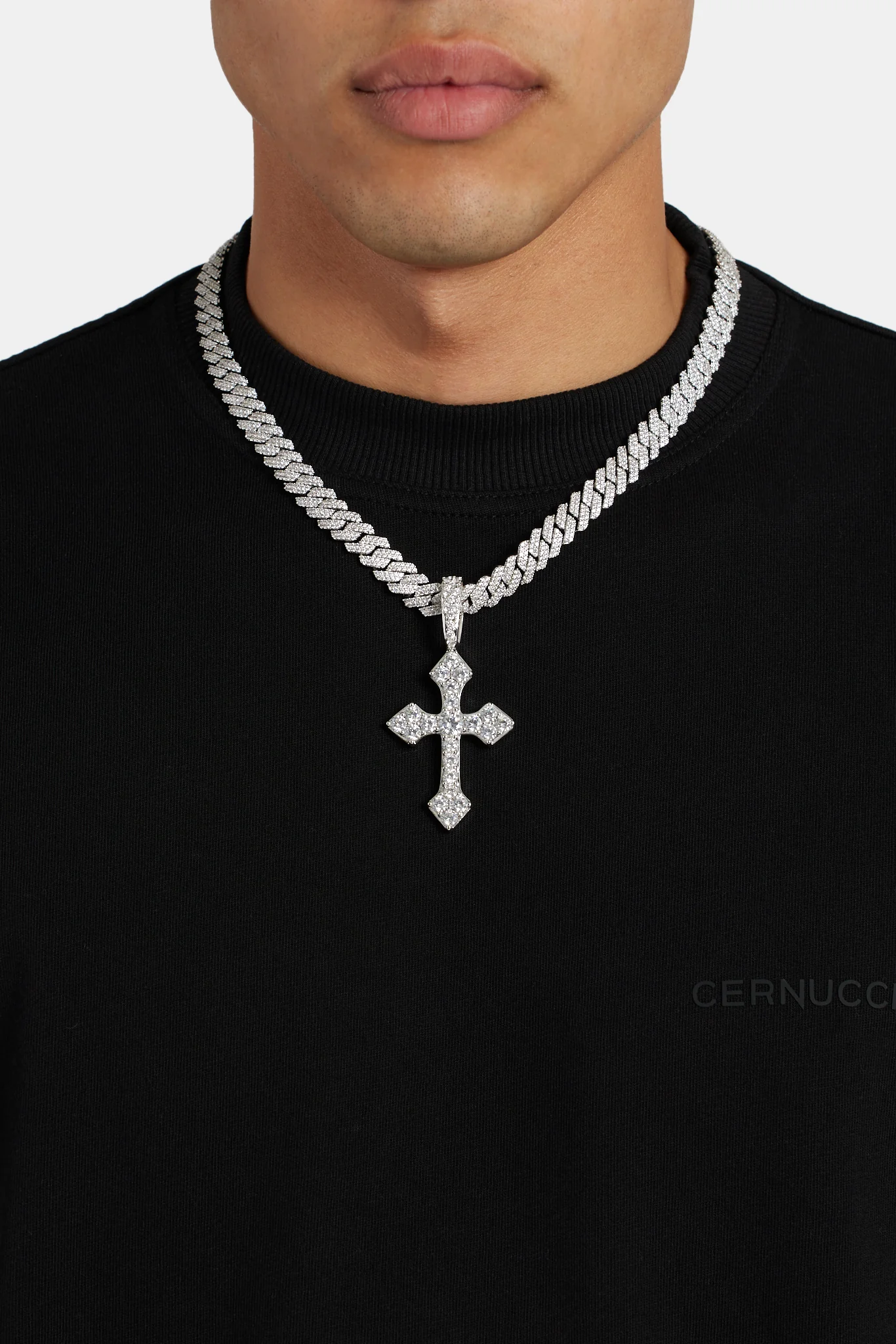 Large 70mm Iced CZ Celtic Cross Pendant - Image 2
