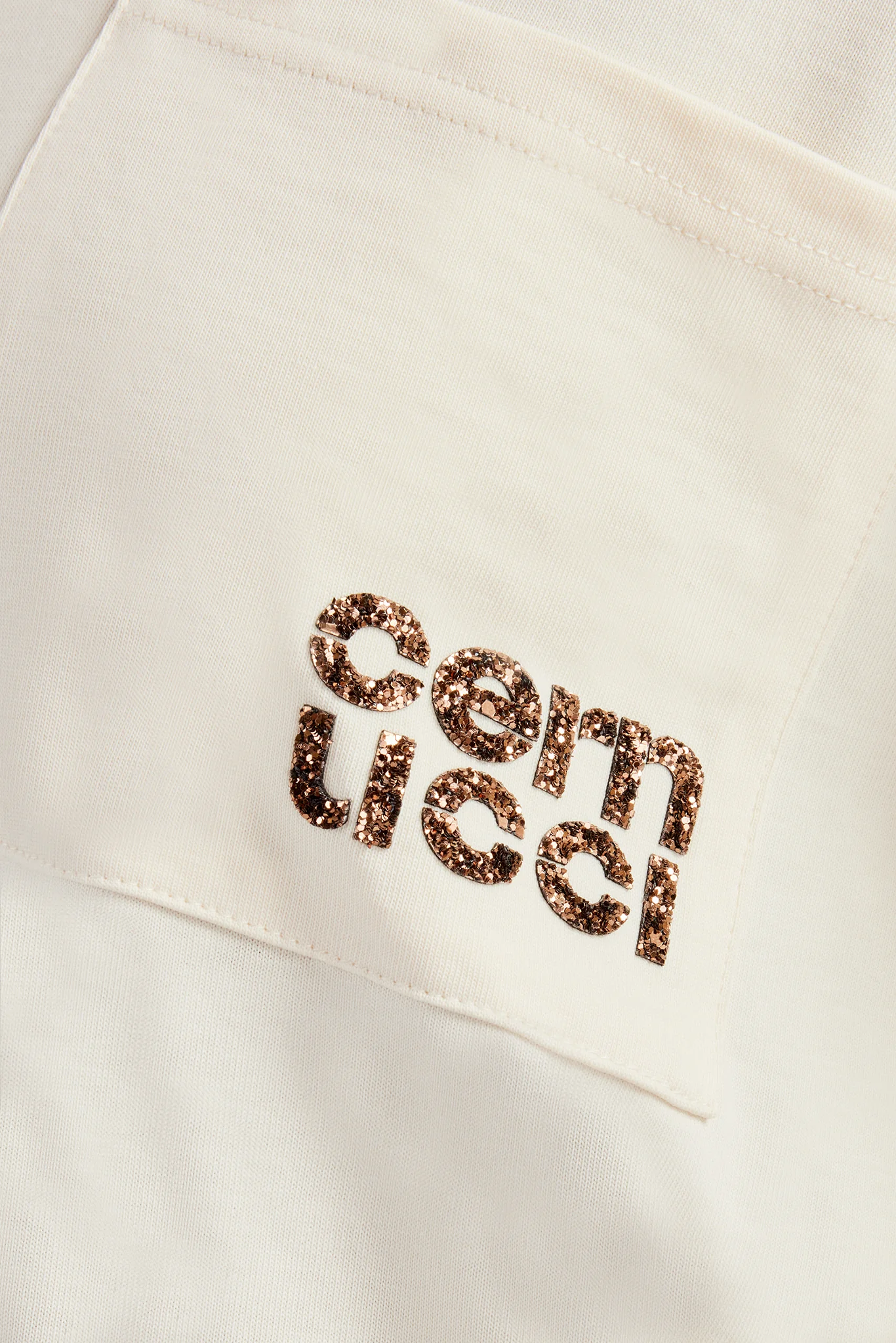 Layered Long Sleeve Glitter Applique T-Shirt - Off White - Image 2