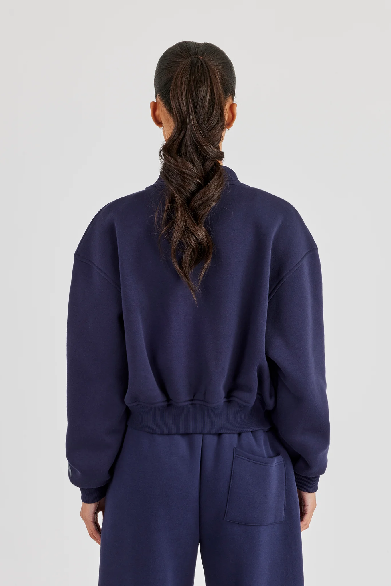Logo Tab Seam Detail Bomber - Navy Blue - Image 3