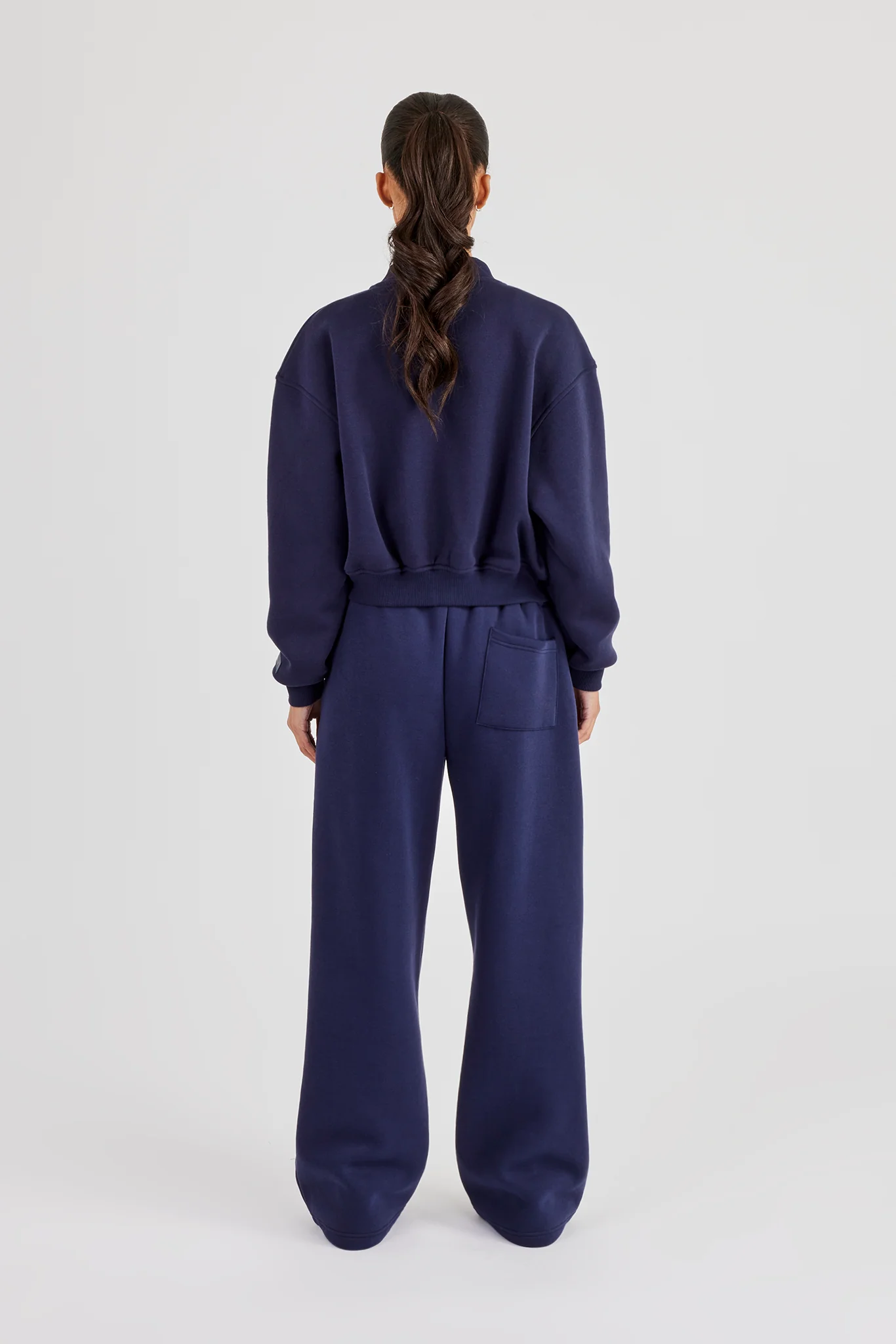 Logo Tab Seam Detail Bomber & Wide Leg Jogger - Navy Blue - Image 3