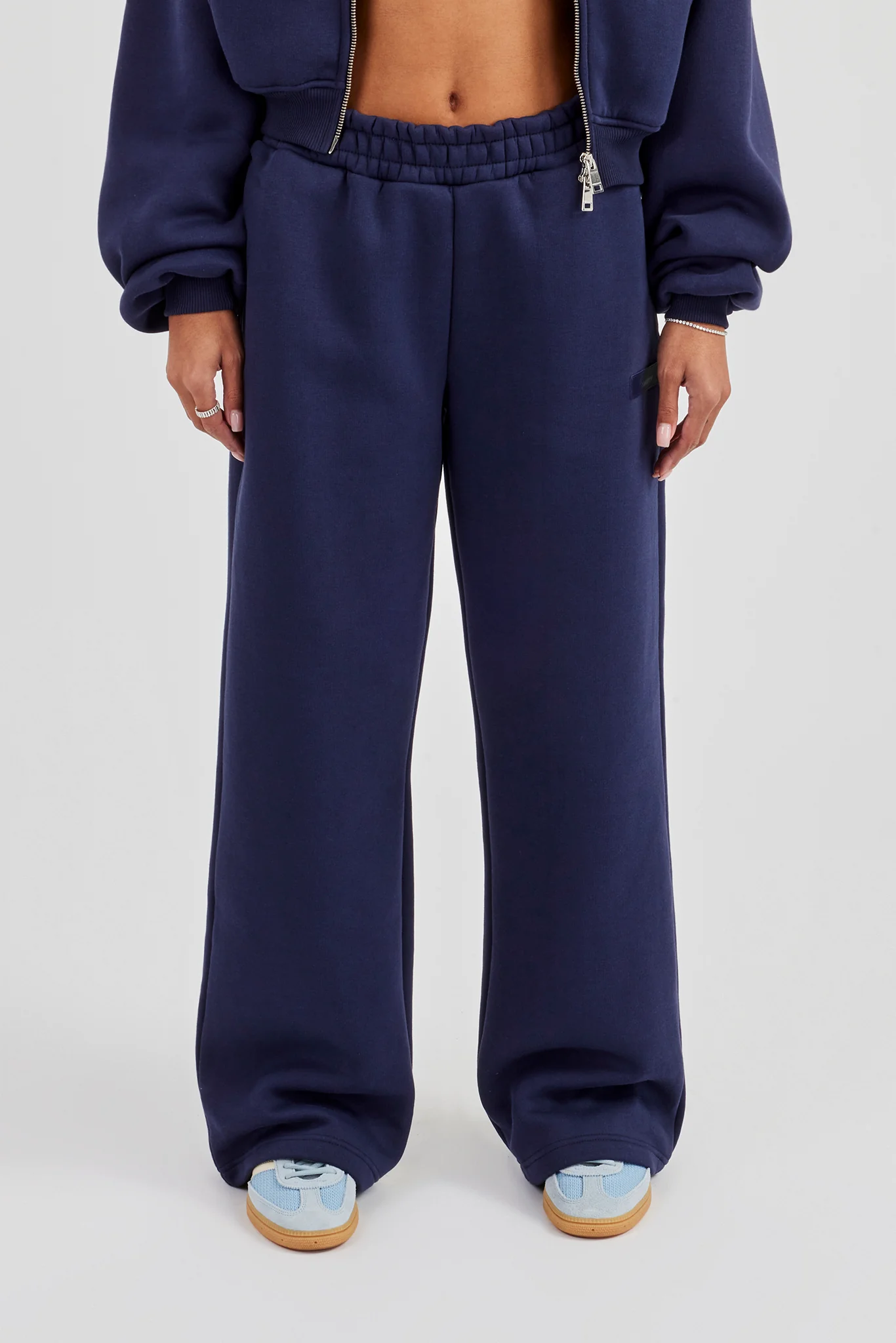 Logo Tab Wide Leg Jogger - Navy Blue - Image 2