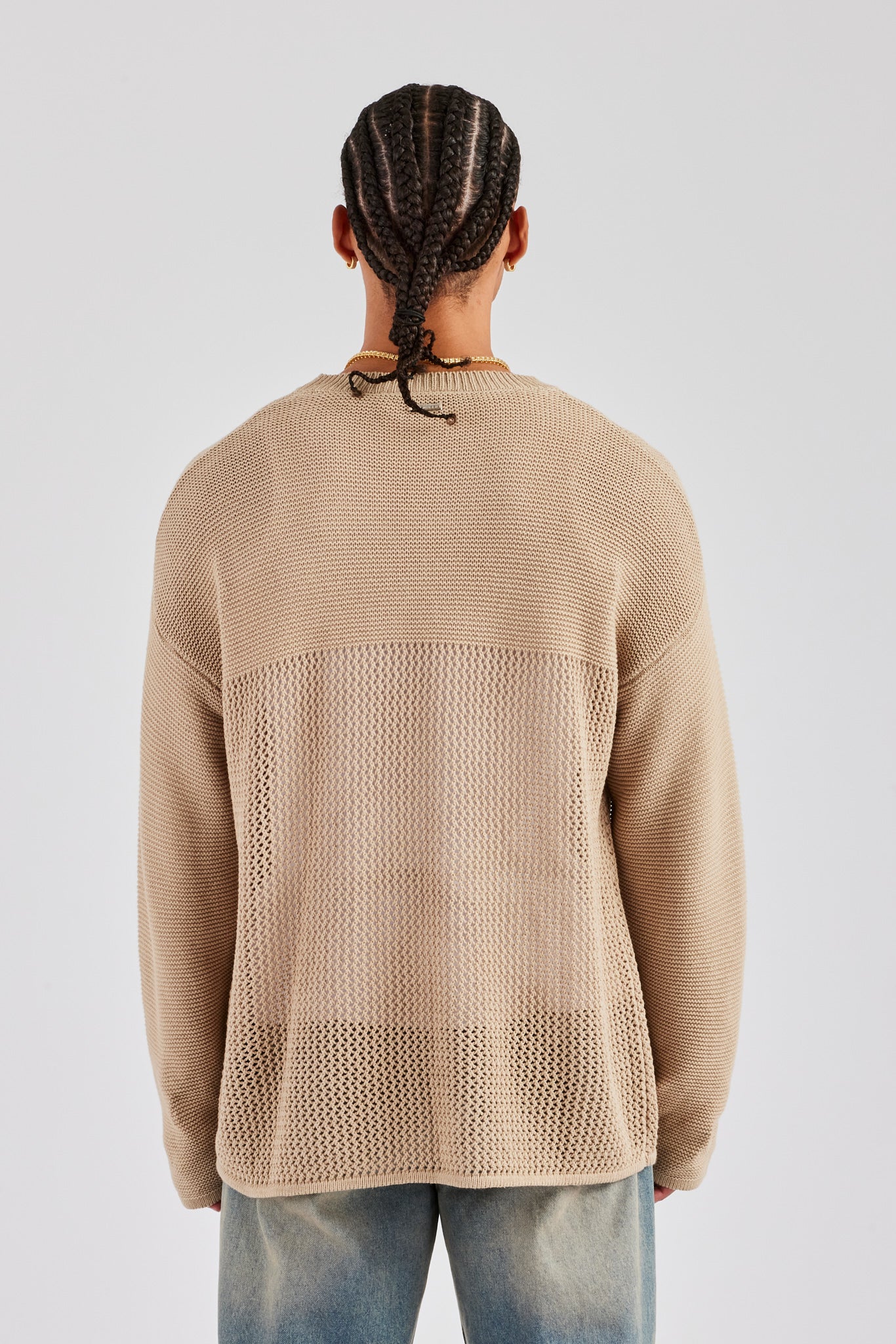 Long Sleeve 86 Knit Varsity - Taupe - Image 4