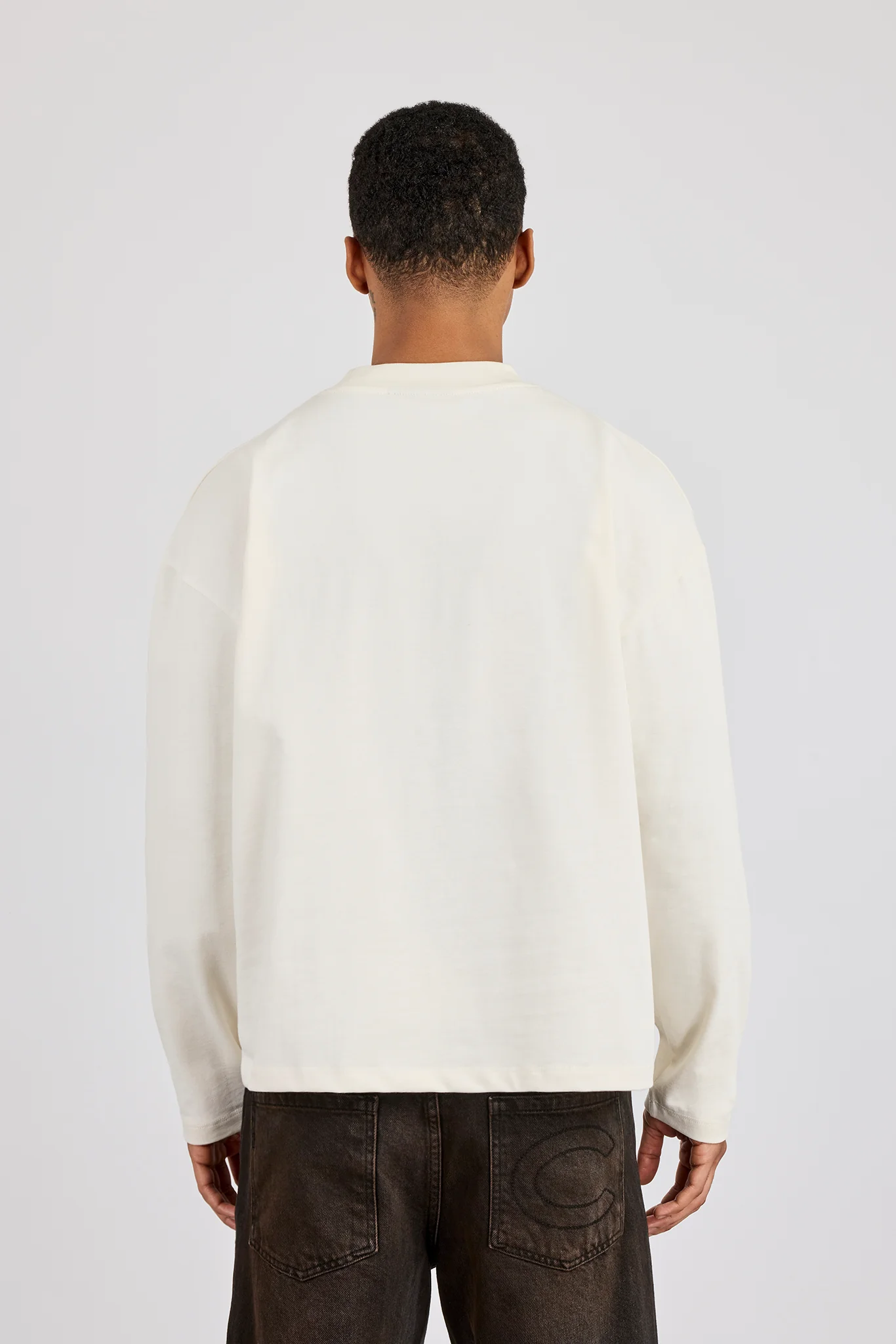 Long Sleeve Cernucci Studios Chain T-Shirt - Off White - Image 4