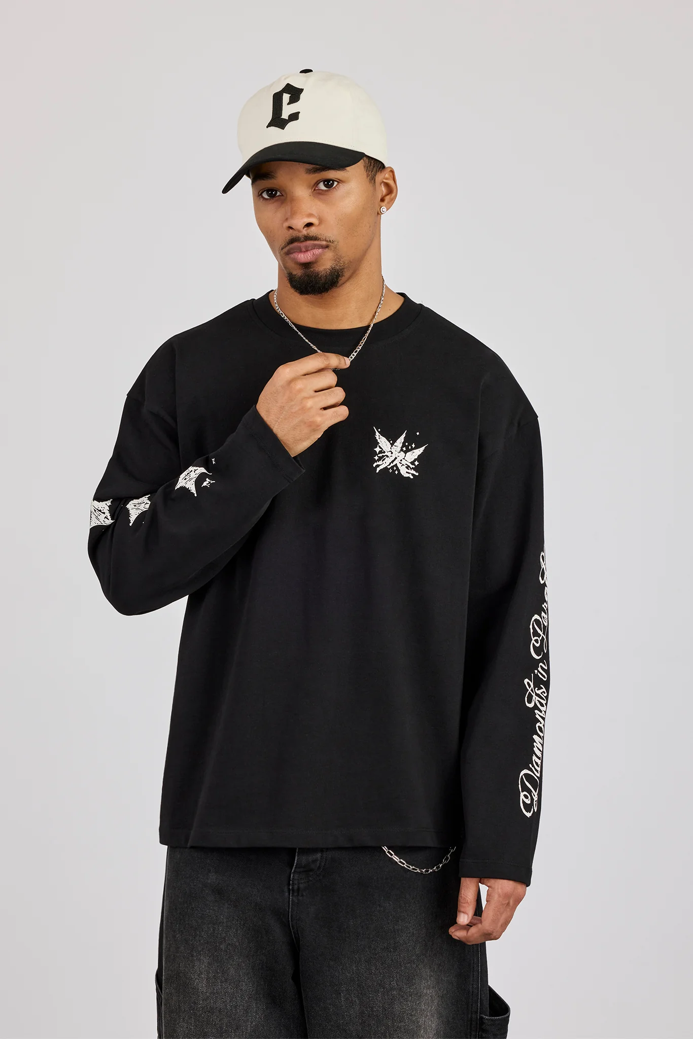 Long Sleeve Diamonds In Paradise T-Shirt - Black - Image 3