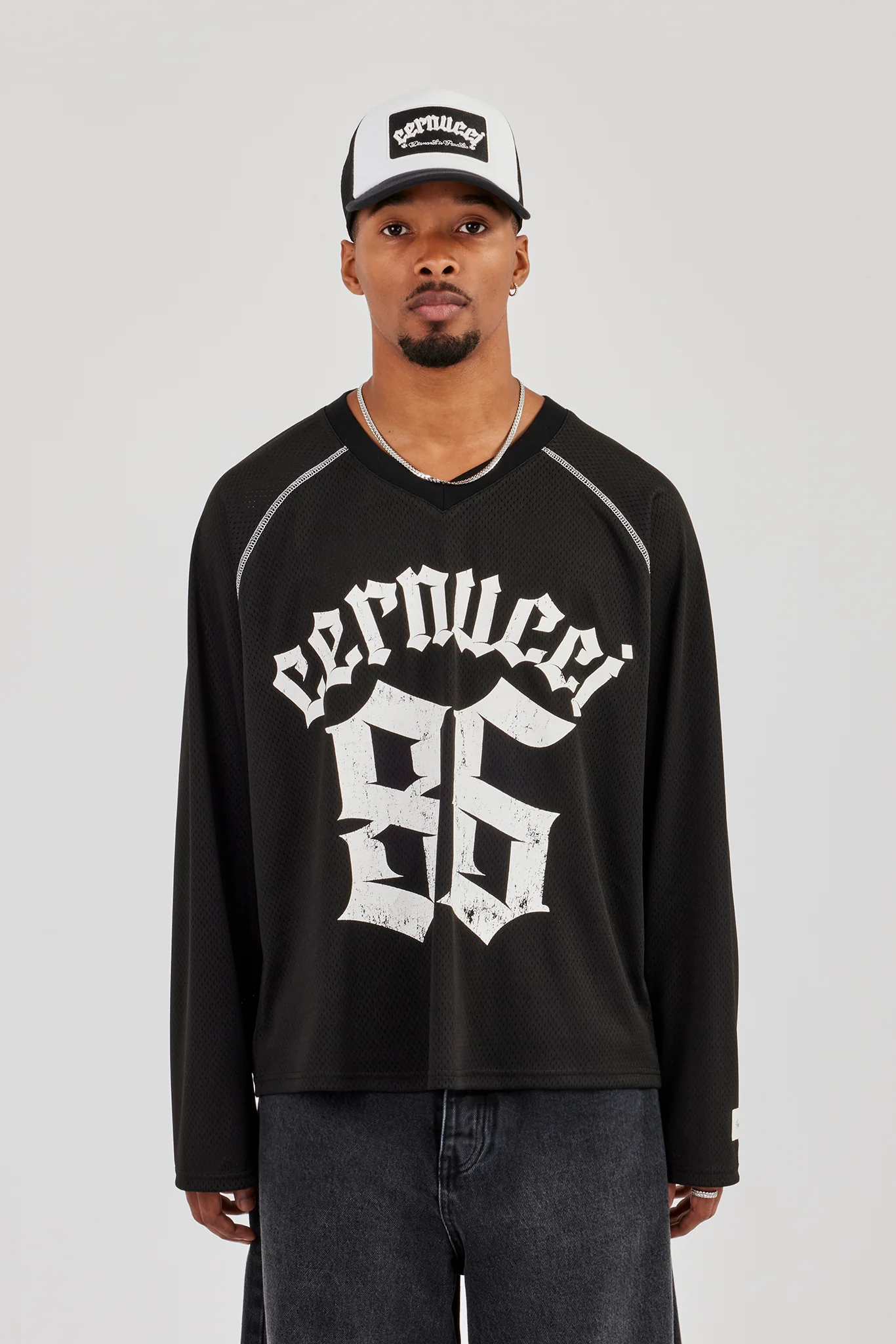 Long Sleeve Mesh 86 Jersey - Black - Image 4
