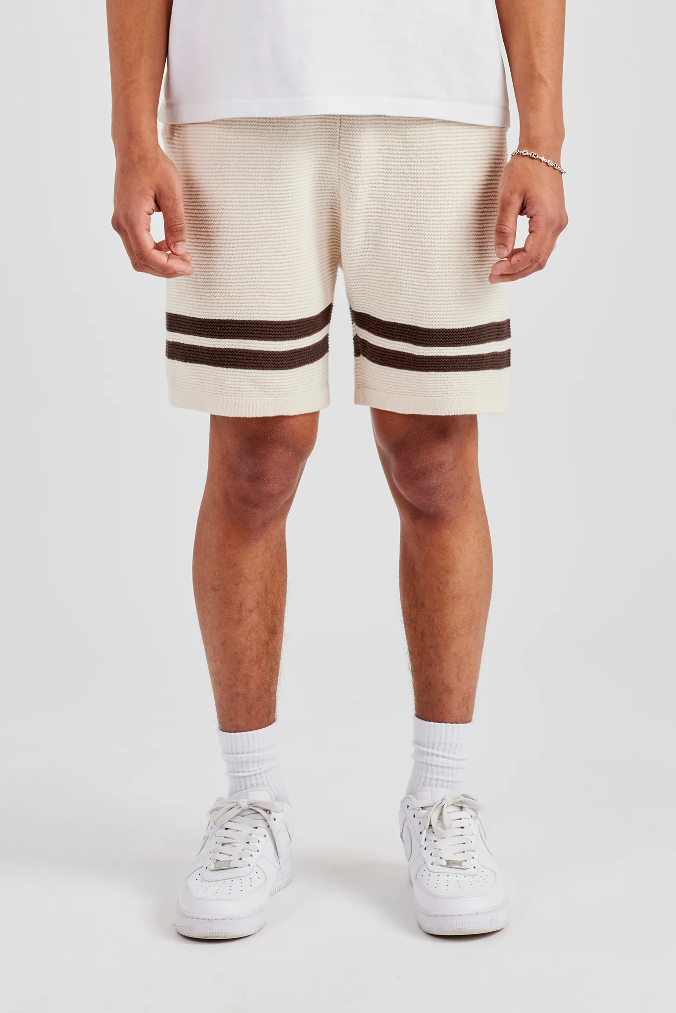 Loose Fit Knitted Short - Off White - Image 2