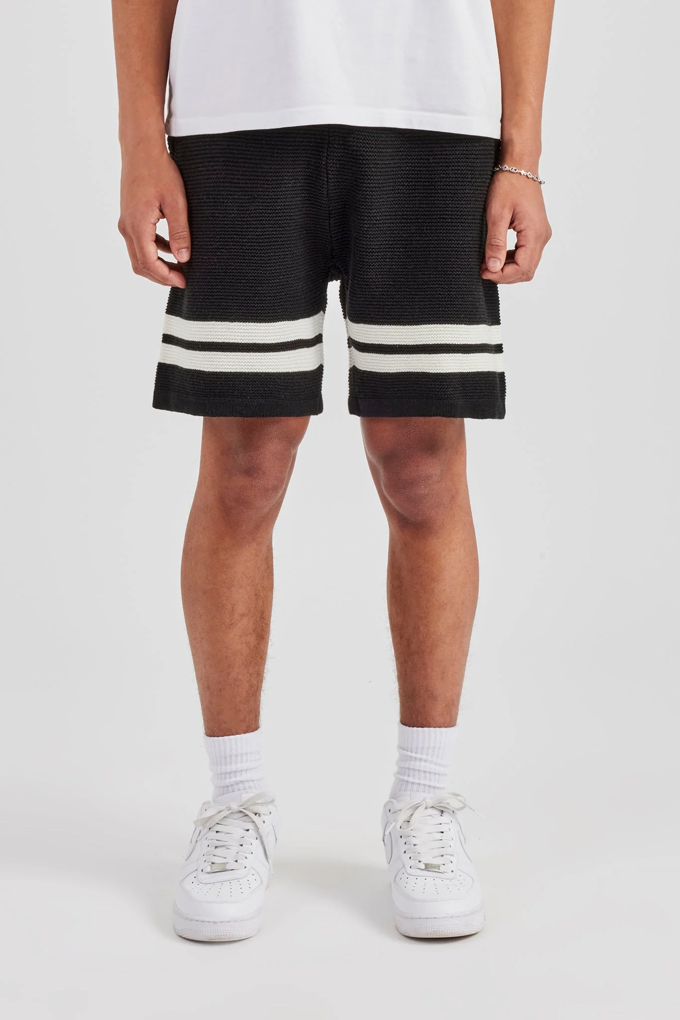 Loose Fit Knitted Short - Black - Image 2